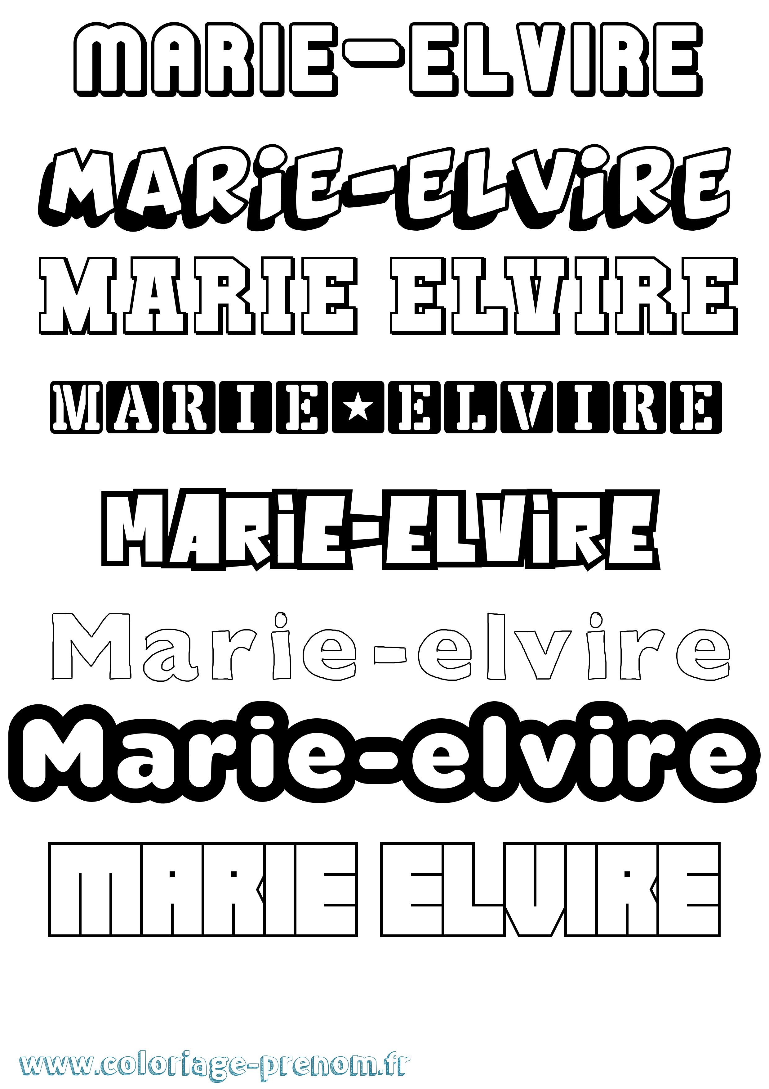 Coloriage Marie-Elvire Simple Coloriage prénom Marie-Elvire Simple
