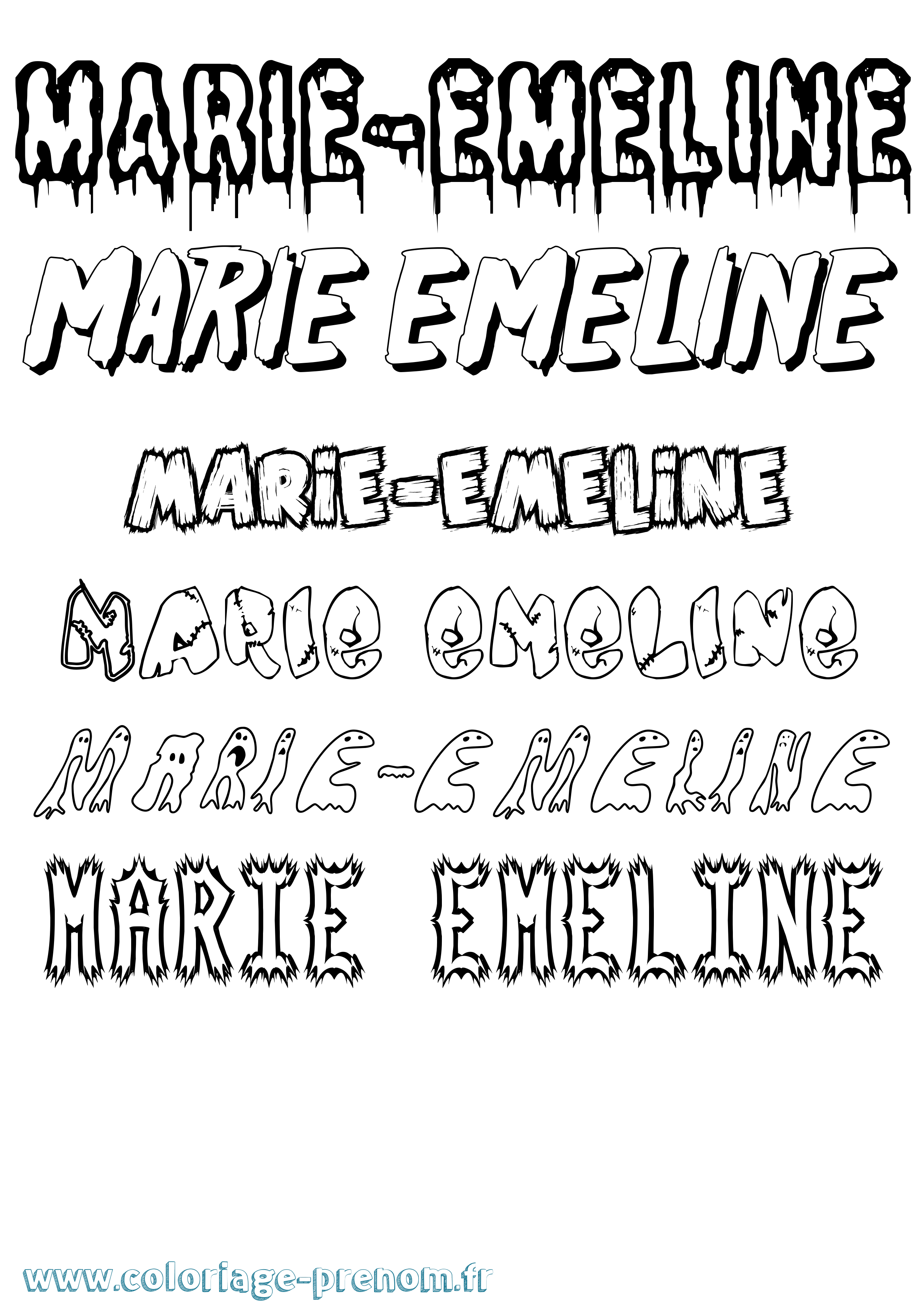 Coloriage Marie-Emeline Frisson Coloriage prénom Marie-Emeline Frisson