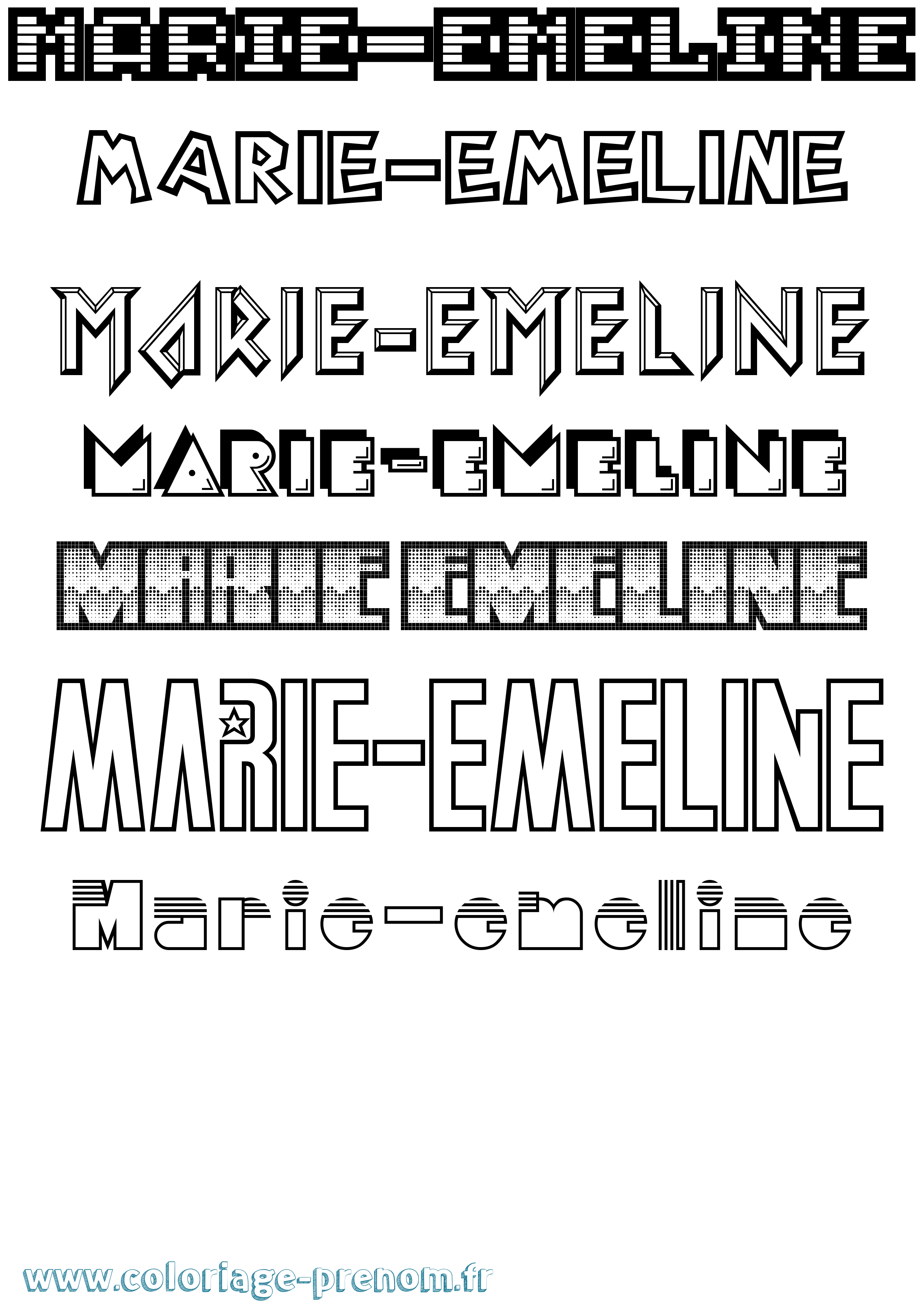 Coloriage Marie-Emeline Jeux Vidéos Coloriage prénom Marie-Emeline Jeux Vidéos