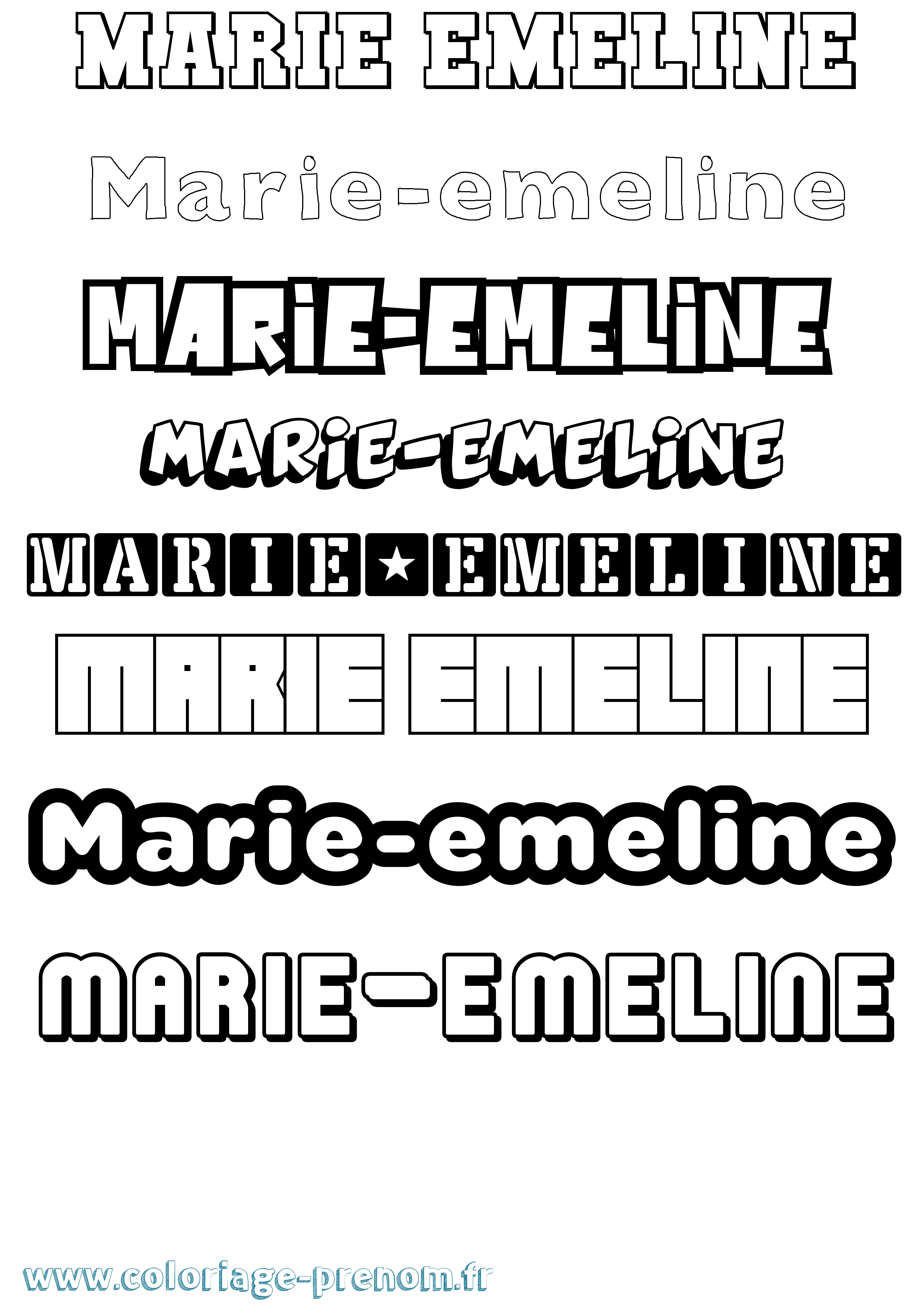 Coloriage Marie-Emeline Simple Coloriage prénom Marie-Emeline Simple
