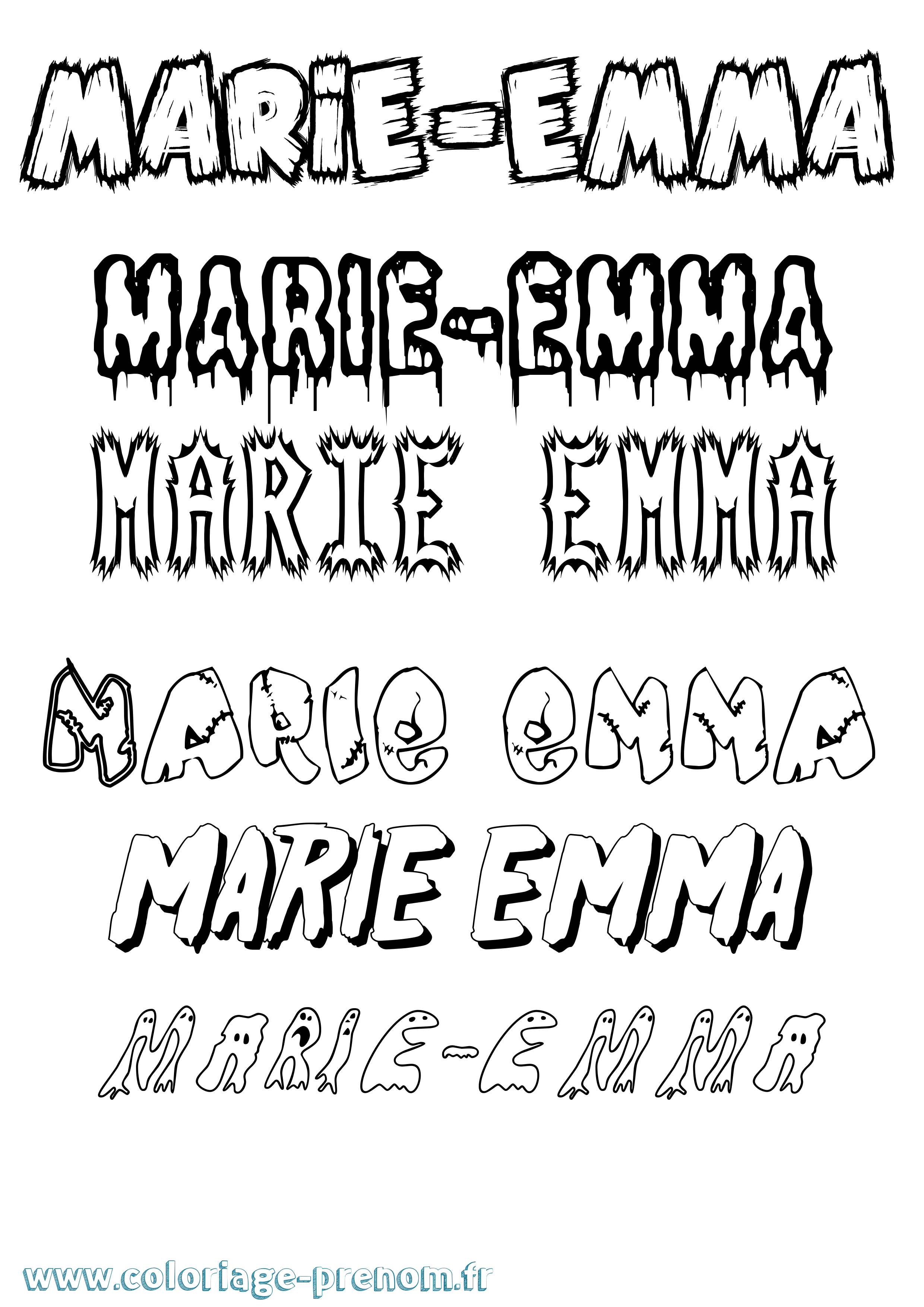 Coloriage Marie-Emma Frisson Coloriage prénom Marie-Emma Frisson