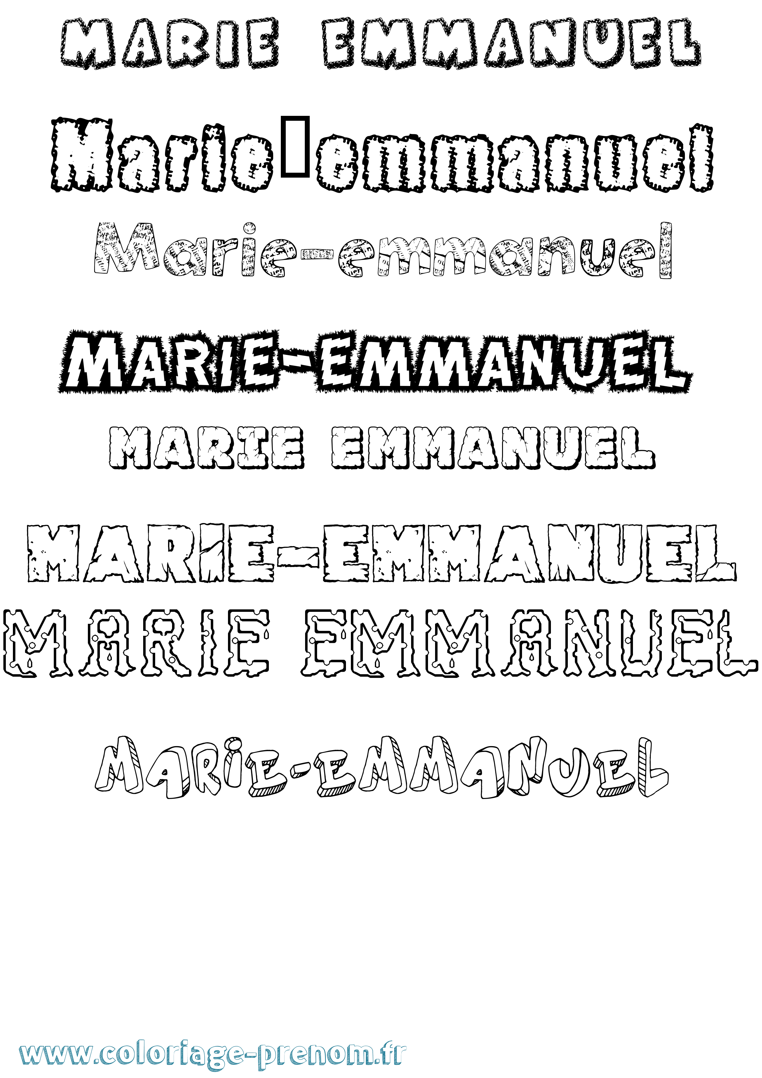 Coloriage Marie-Emmanuel Destructuré Coloriage prénom Marie-Emmanuel Destructuré