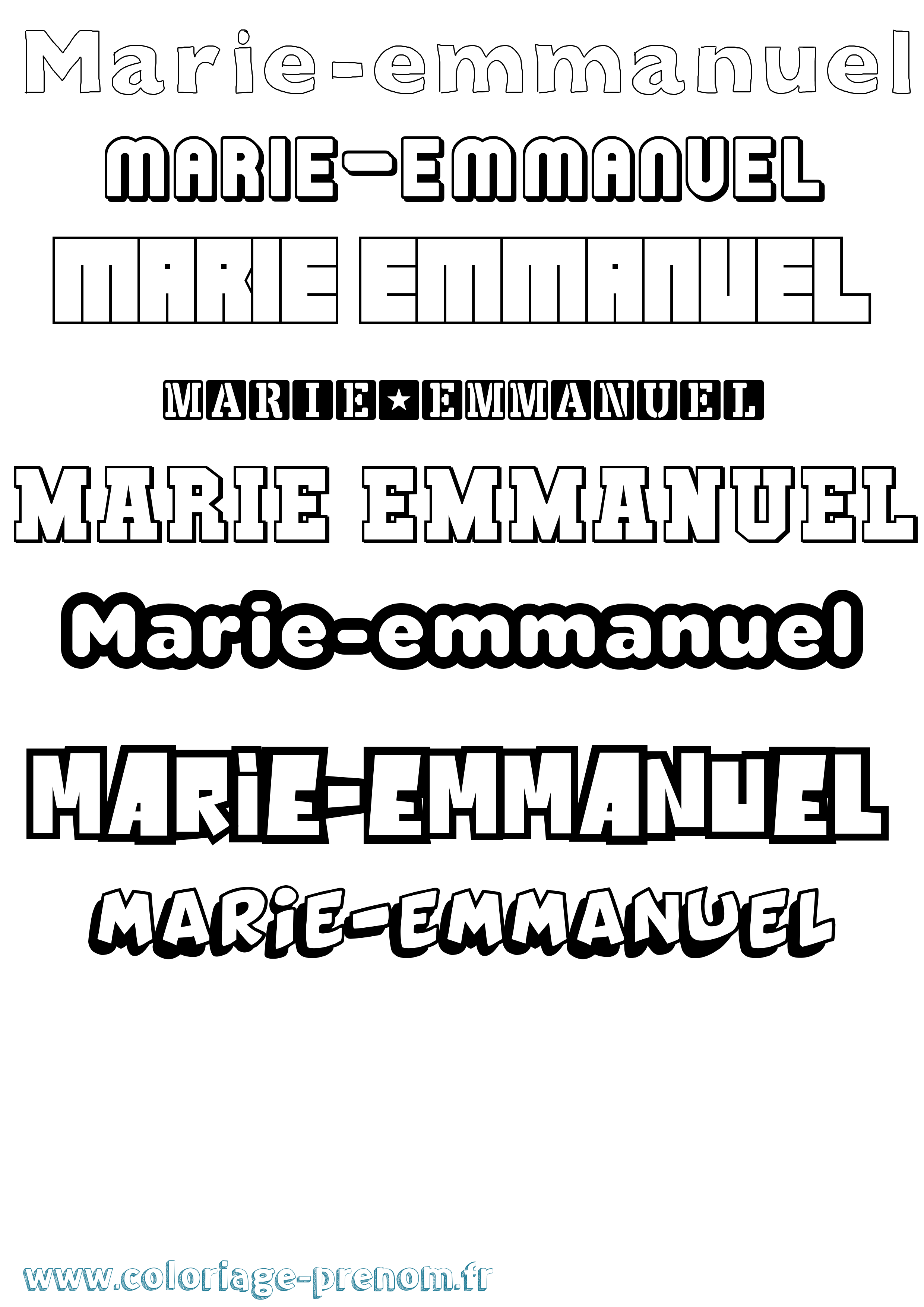 Coloriage Marie-Emmanuel Simple Coloriage prénom Marie-Emmanuel Simple