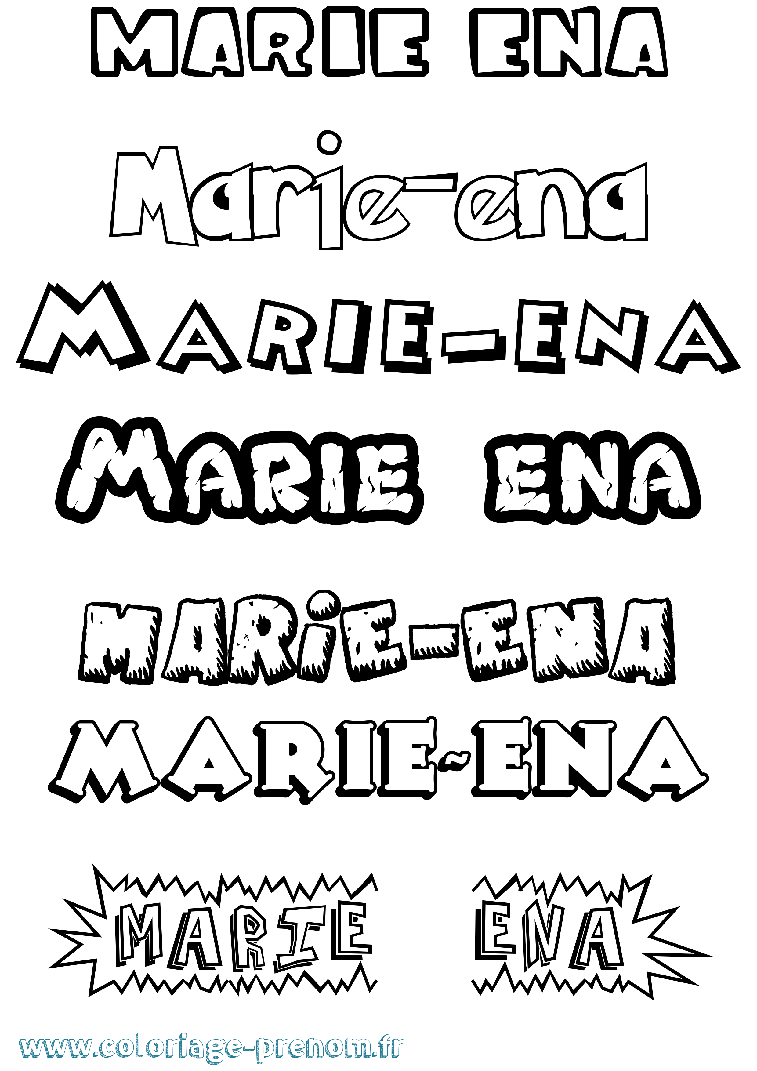 Coloriage Marie-Ena Dessin Animé Coloriage prénom Marie-Ena Dessin Animé