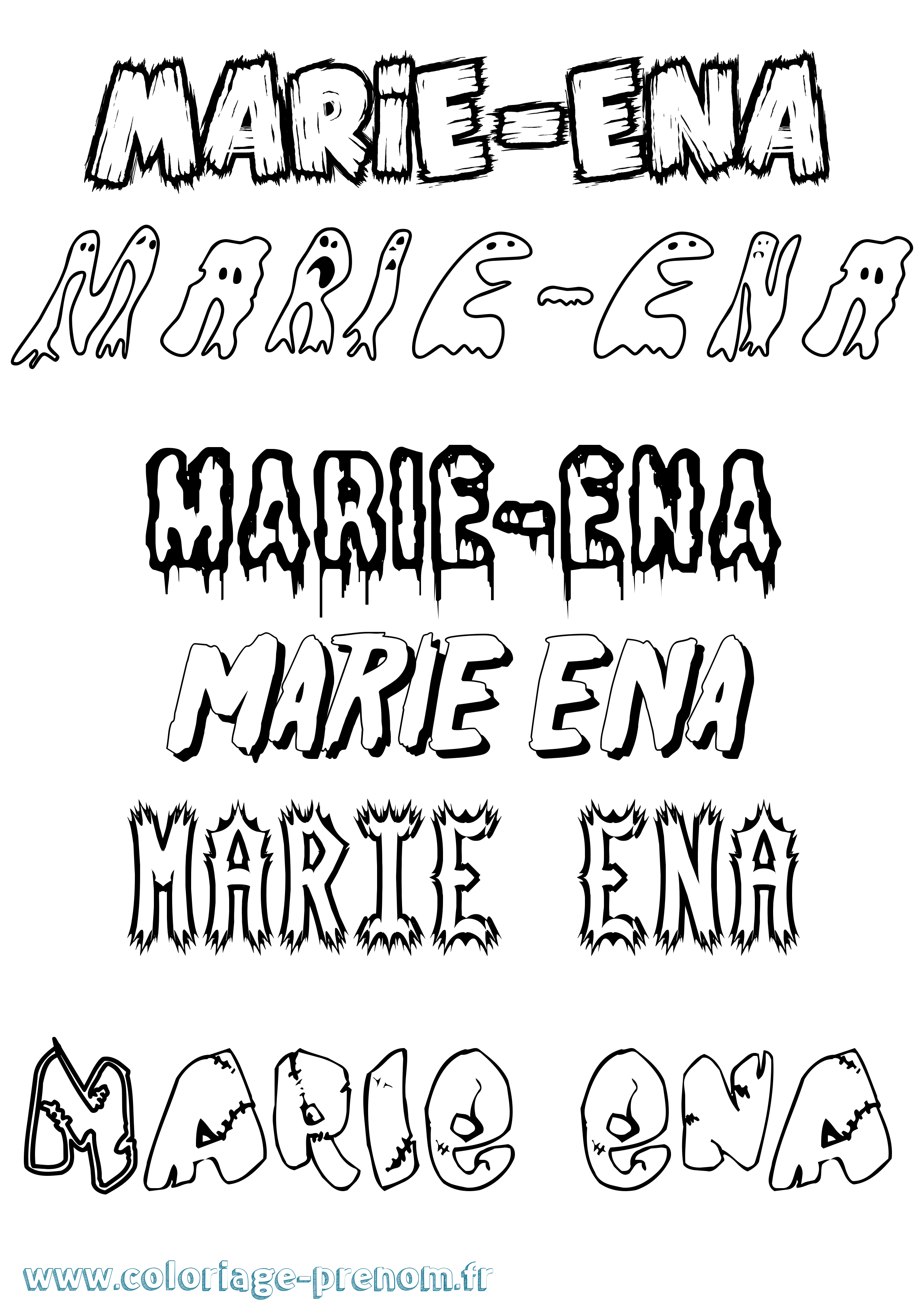 Coloriage Marie-Ena Frisson Coloriage prénom Marie-Ena Frisson