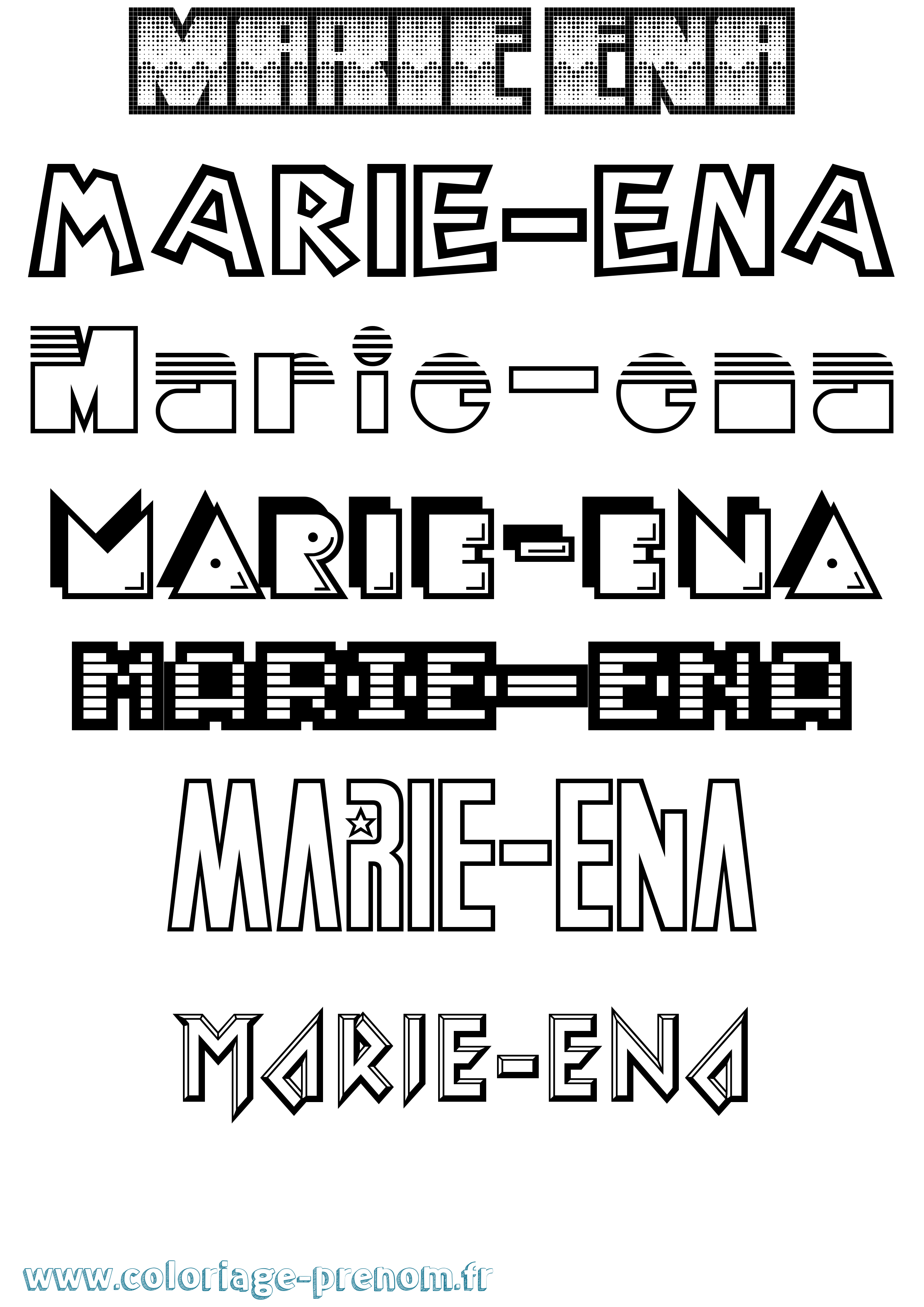 Coloriage Marie-Ena Jeux Vidéos Coloriage prénom Marie-Ena Jeux Vidéos