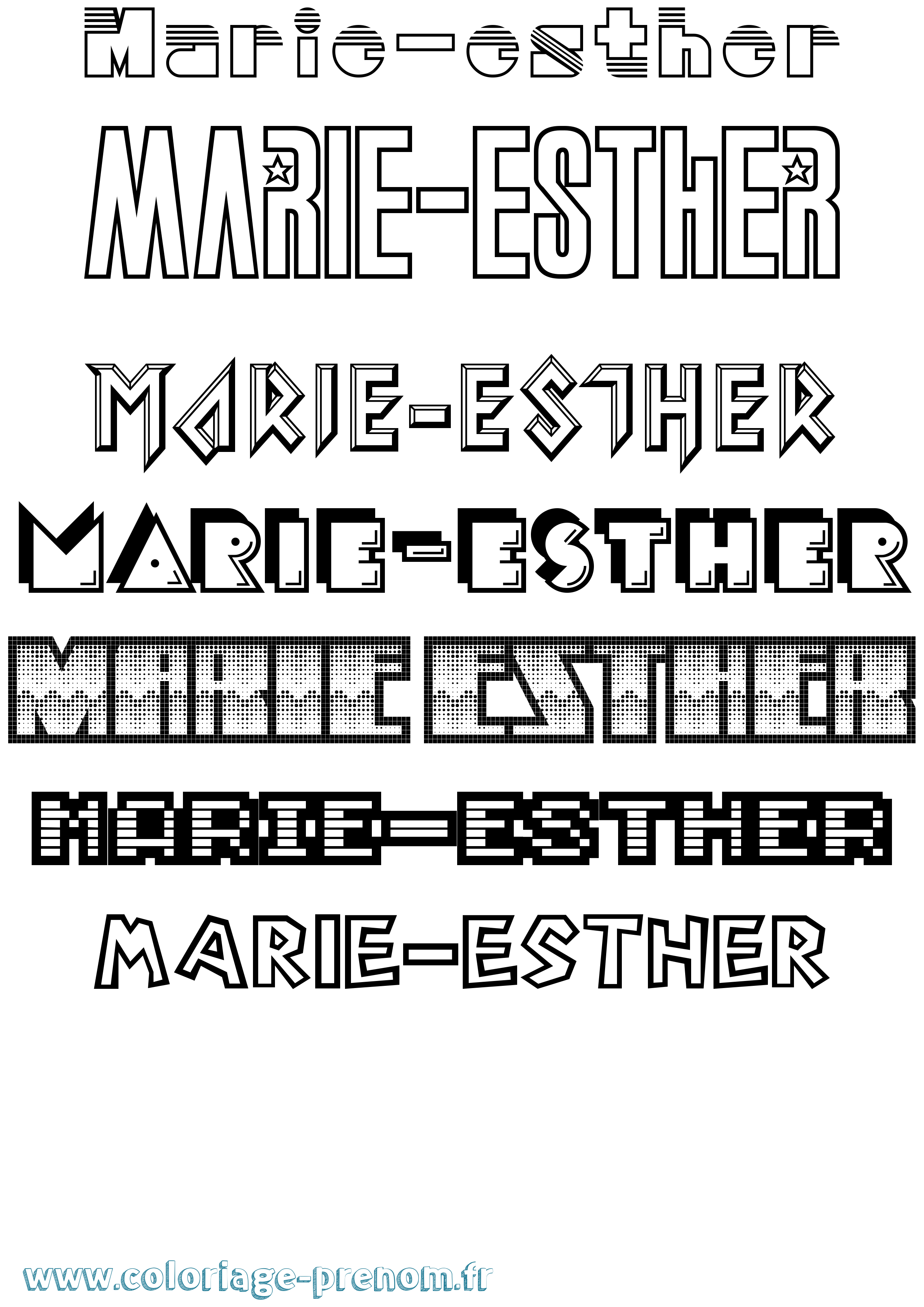 Coloriage Marie-Esther Jeux Vidéos Coloriage prénom Marie-Esther Jeux Vidéos