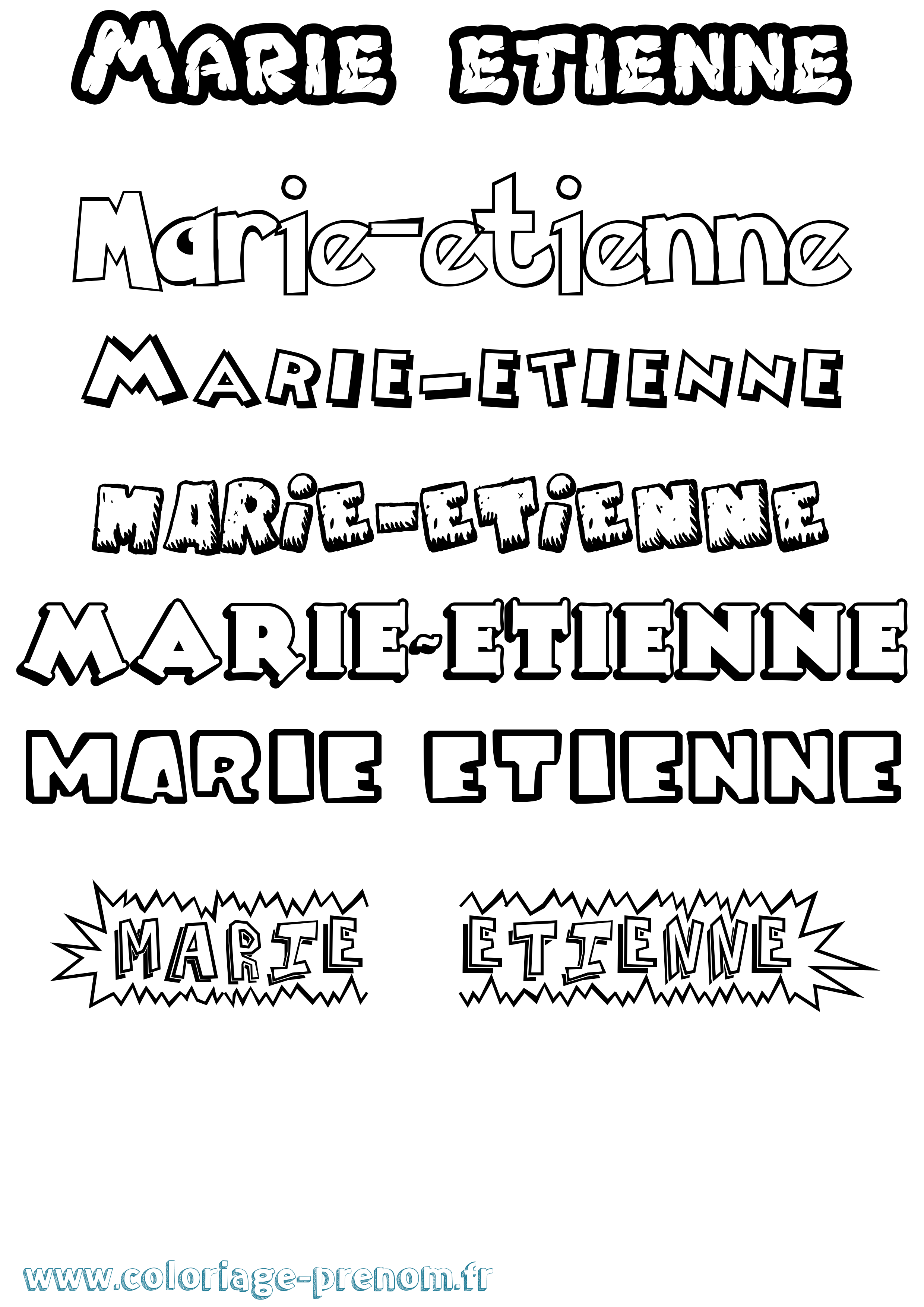 Coloriage Marie-Etienne Dessin Animé Coloriage prénom Marie-Etienne Dessin Animé