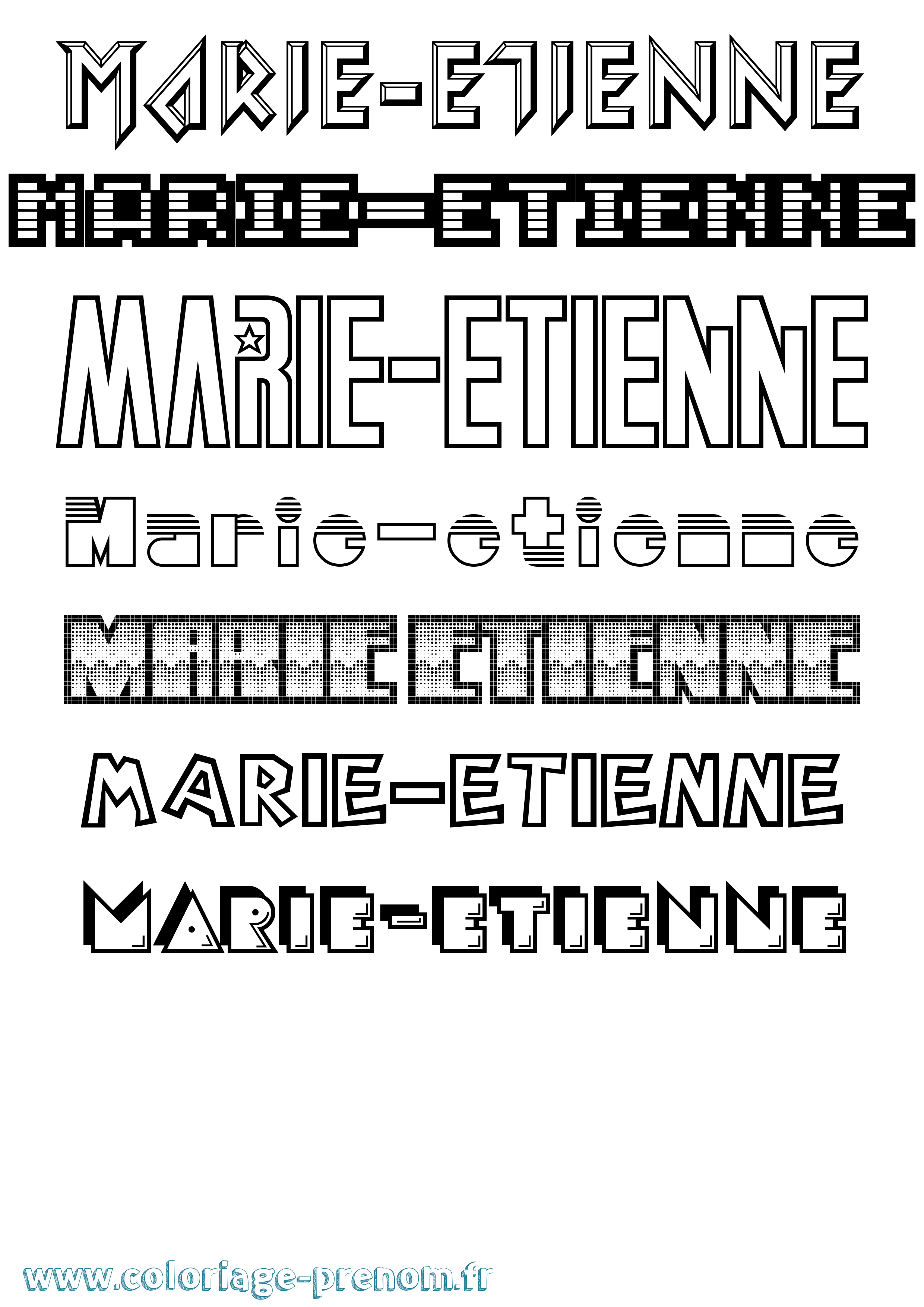 Coloriage Marie-Etienne Jeux Vidéos Coloriage prénom Marie-Etienne Jeux Vidéos