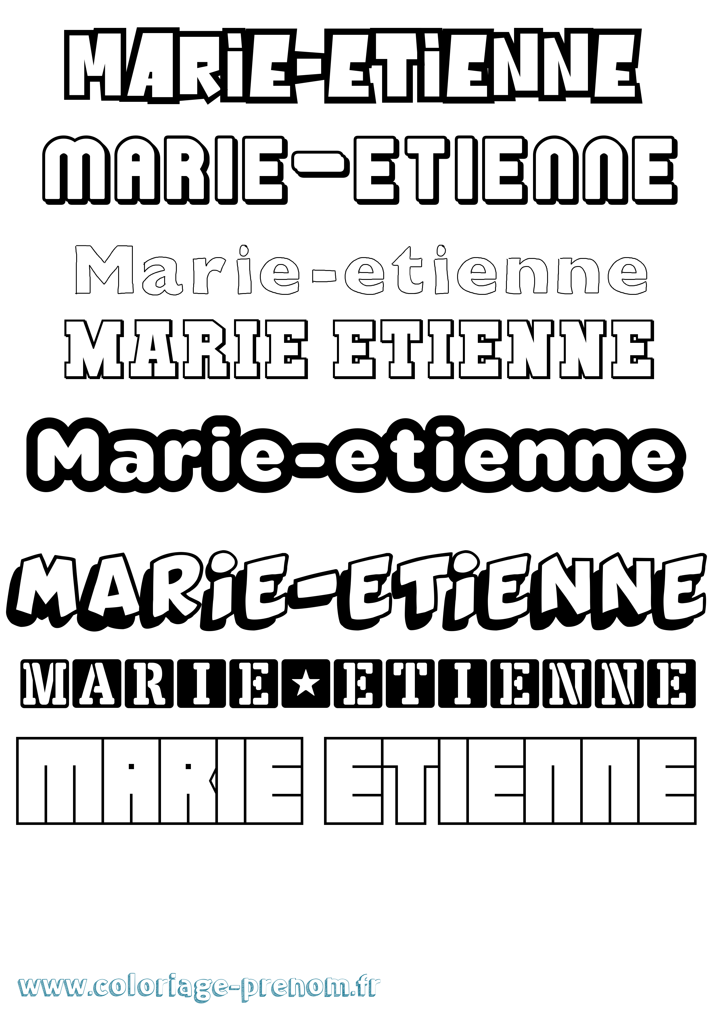 Coloriage Marie-Etienne Simple Coloriage prénom Marie-Etienne Simple