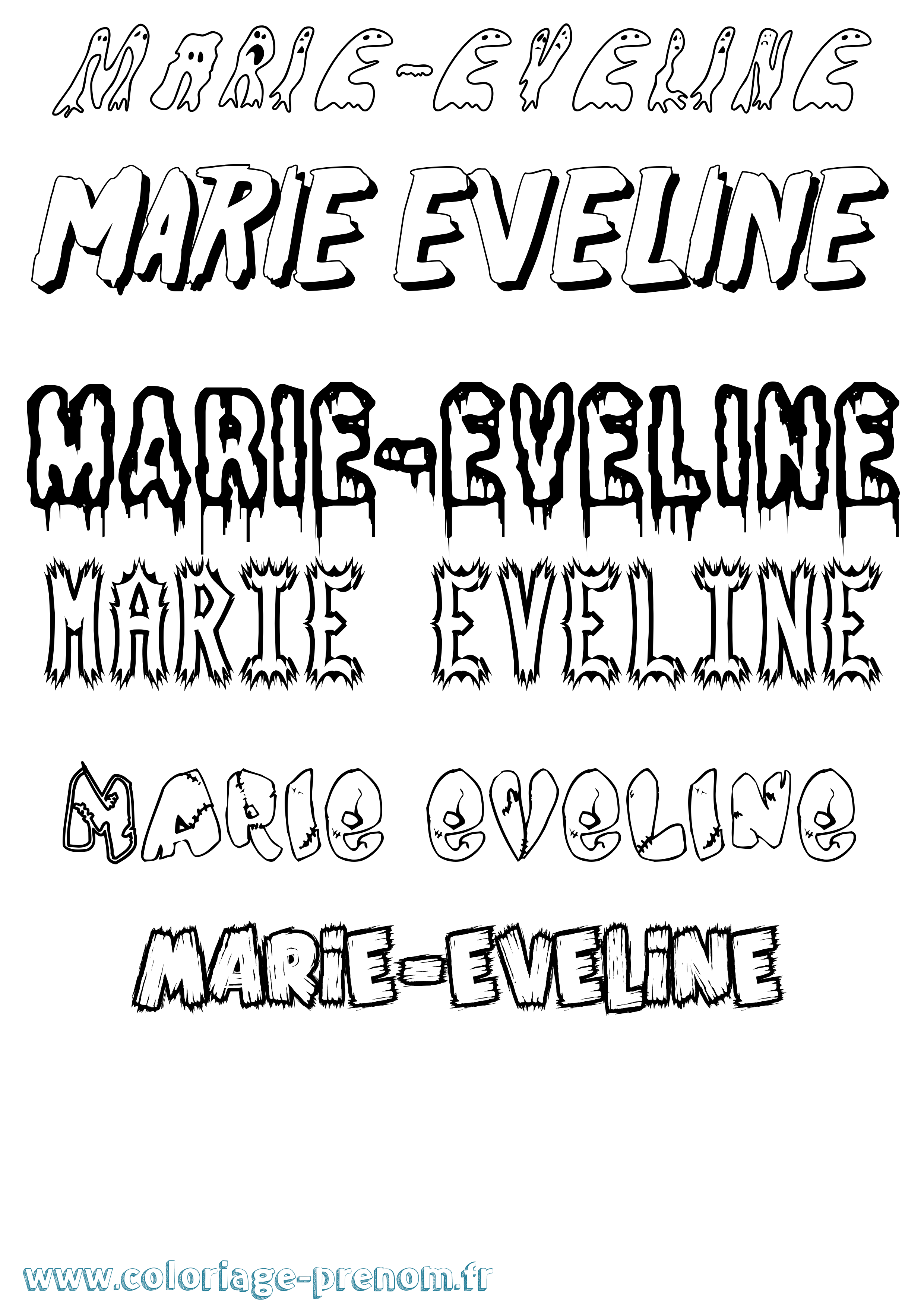 Coloriage Marie-Eveline Frisson Coloriage prénom Marie-Eveline Frisson