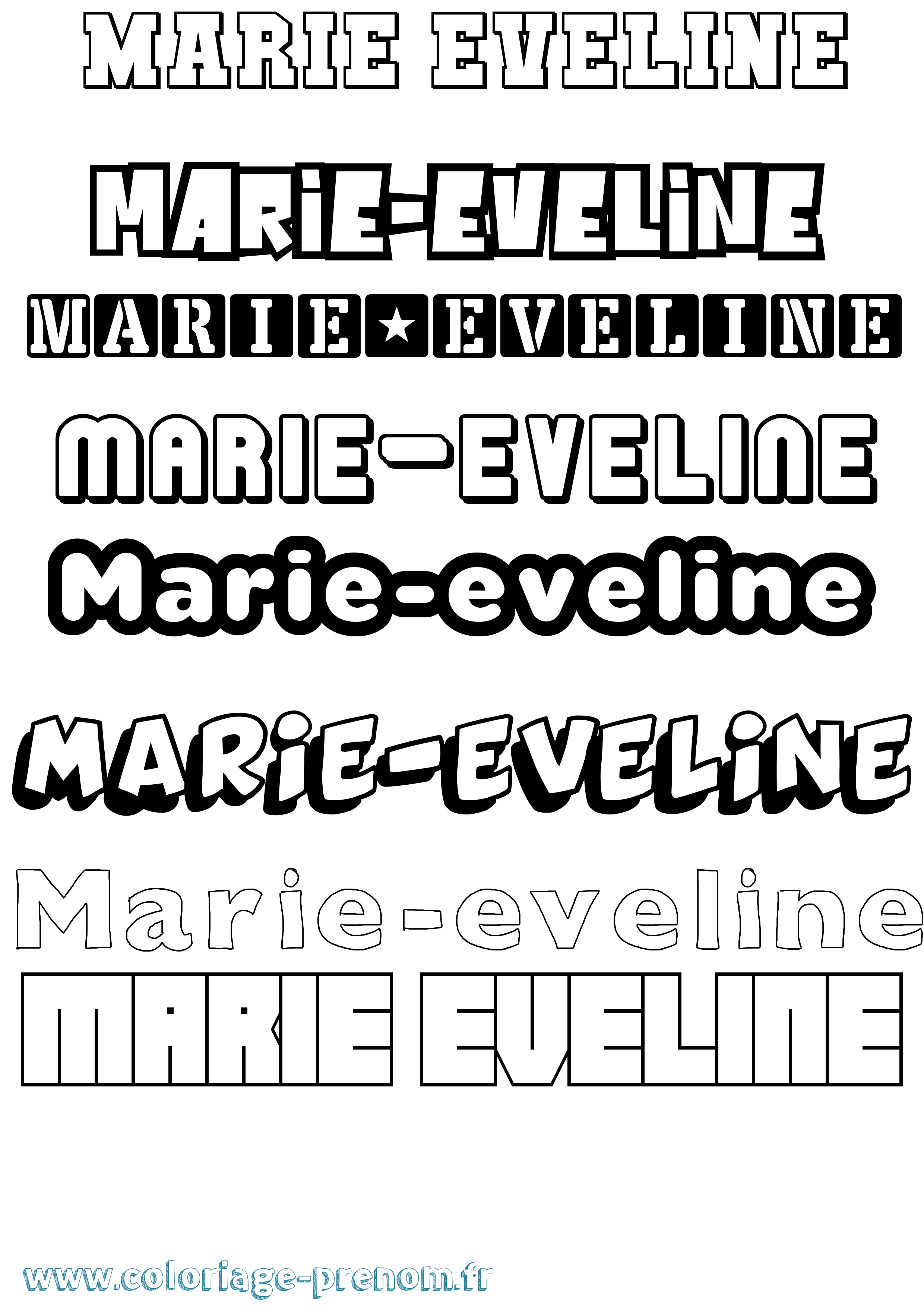 Coloriage Marie-Eveline Simple Coloriage prénom Marie-Eveline Simple