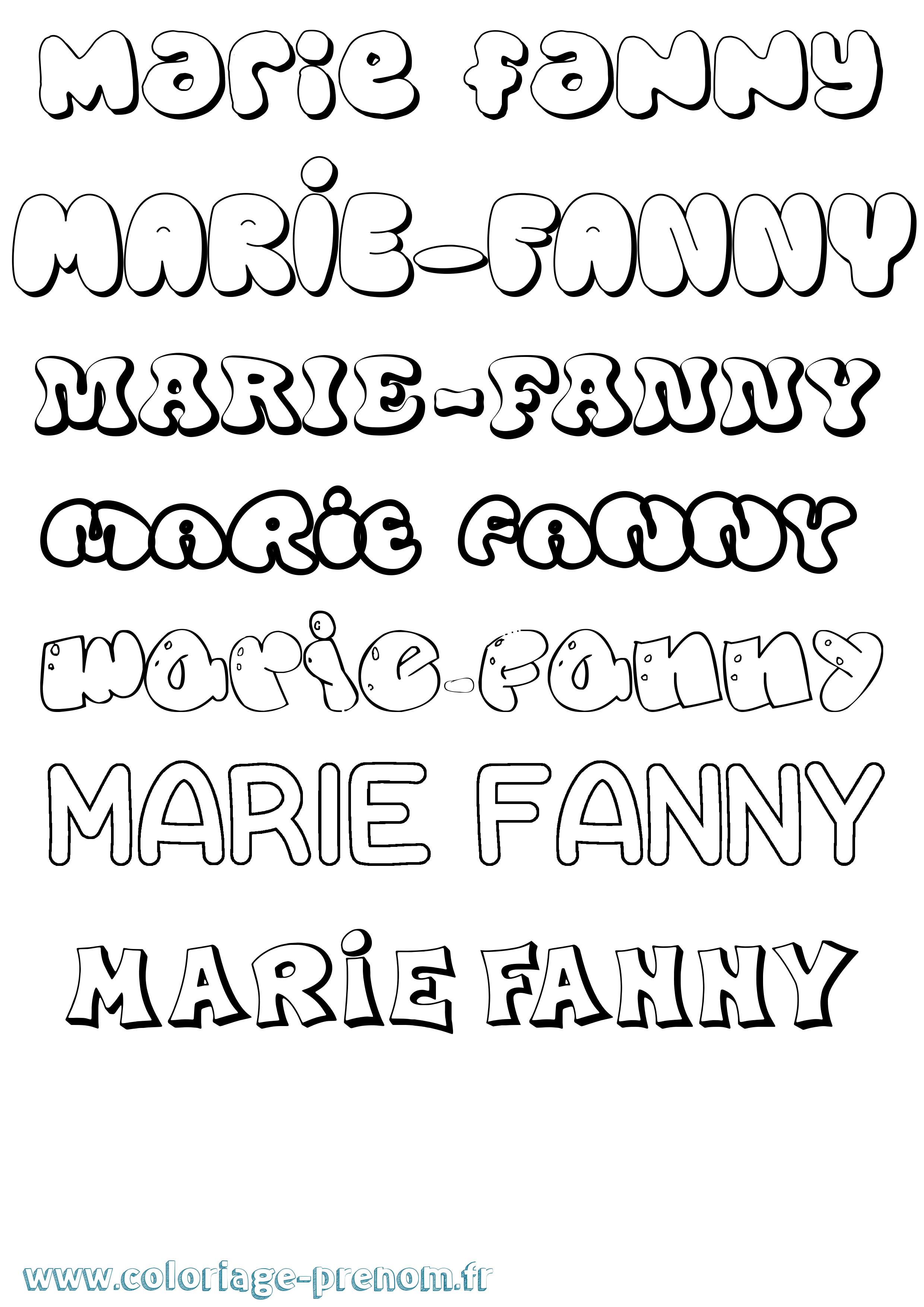 Coloriage Marie-Fanny Bubble Coloriage prénom Marie-Fanny Bubble