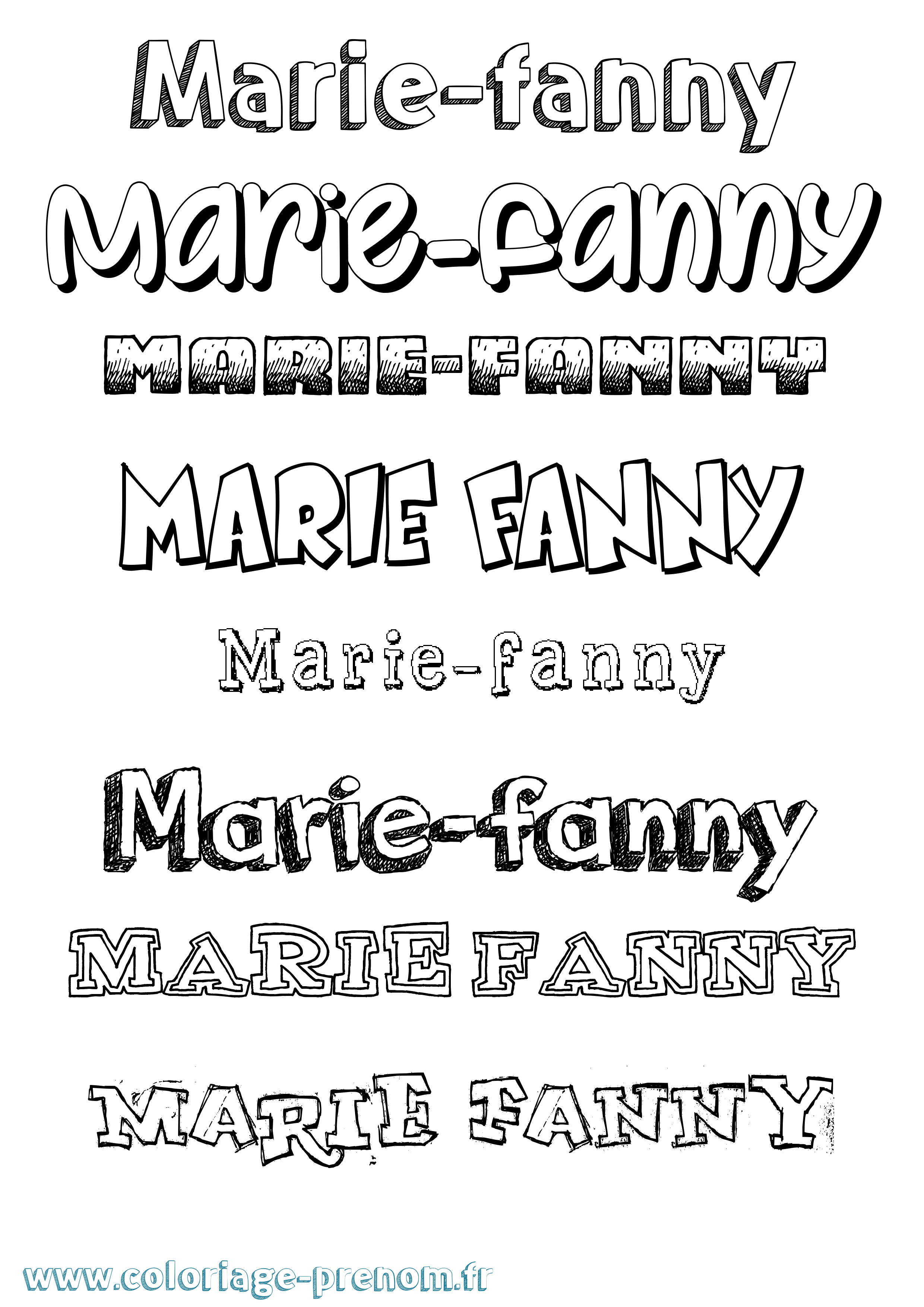 Coloriage Marie-Fanny Dessiné Coloriage prénom Marie-Fanny Dessiné