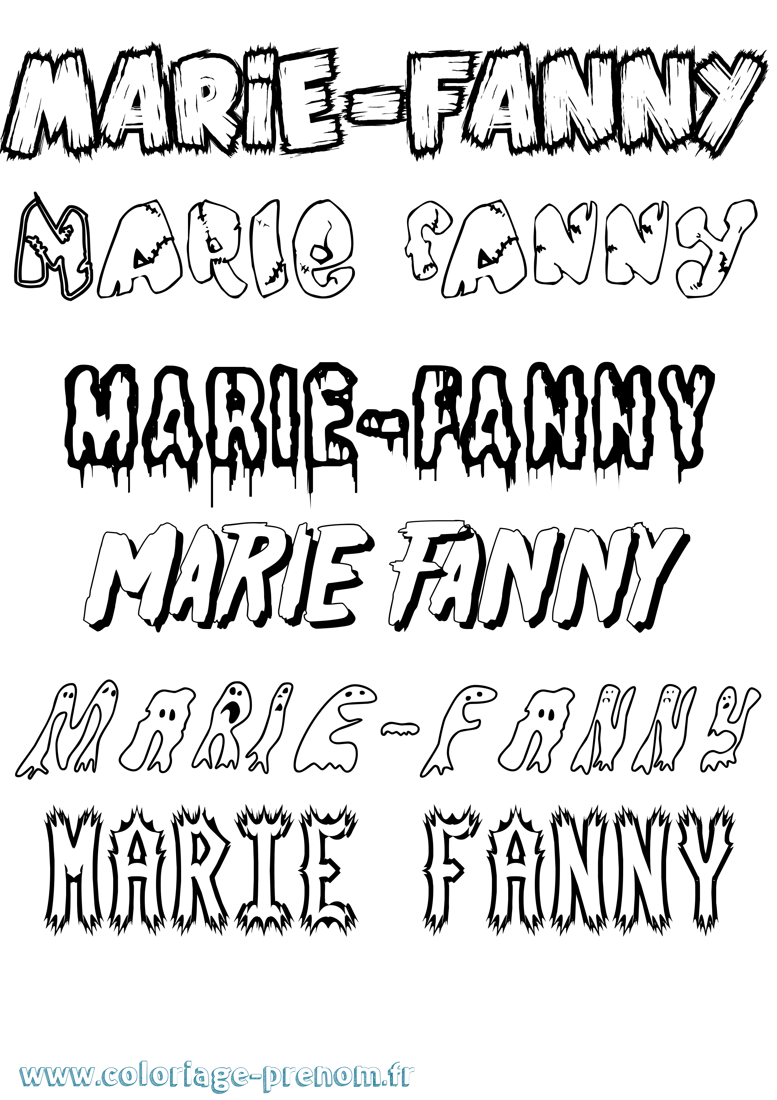 Coloriage Marie-Fanny Frisson Coloriage prénom Marie-Fanny Frisson