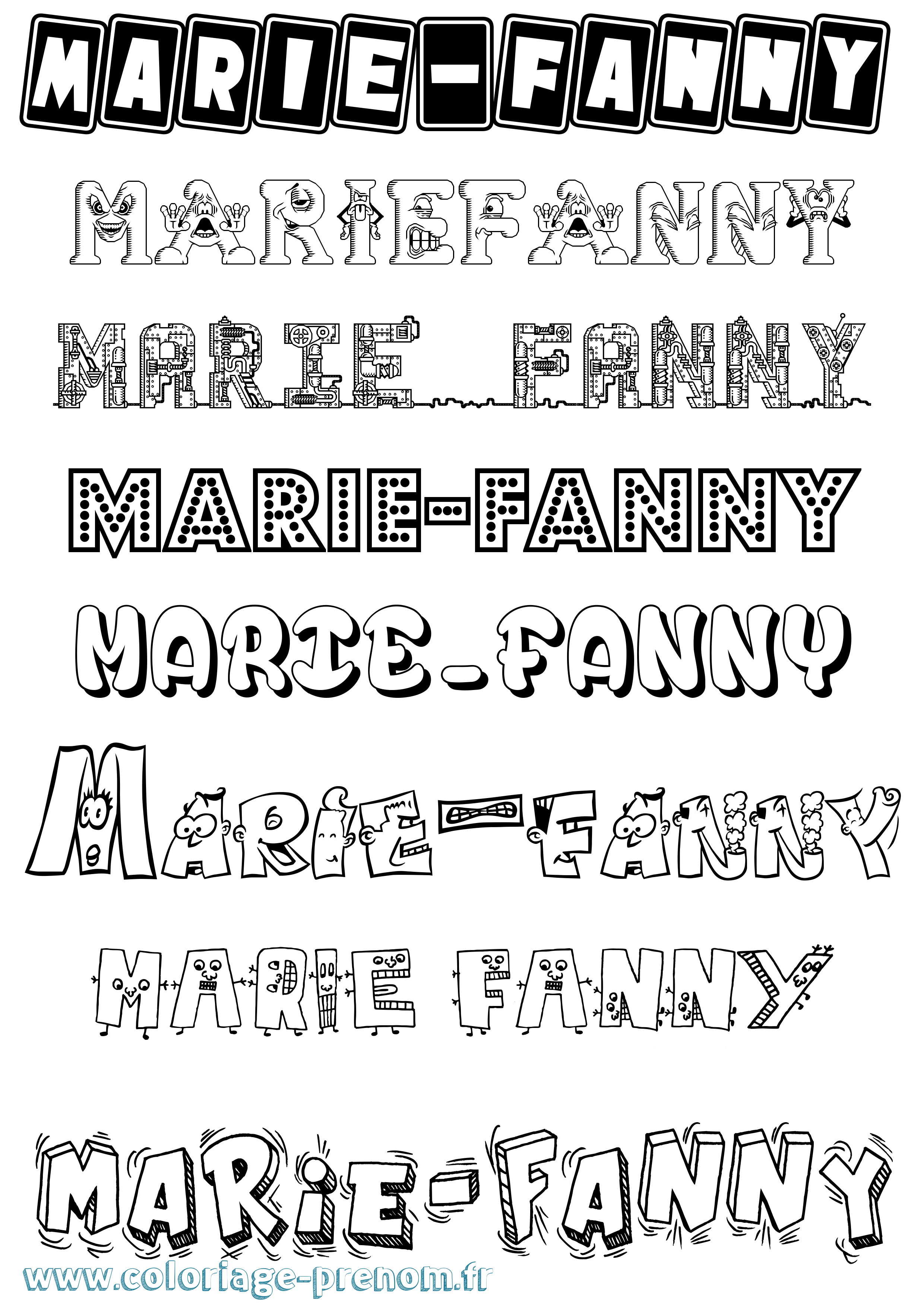 Coloriage Marie-Fanny Fun Coloriage prénom Marie-Fanny Fun