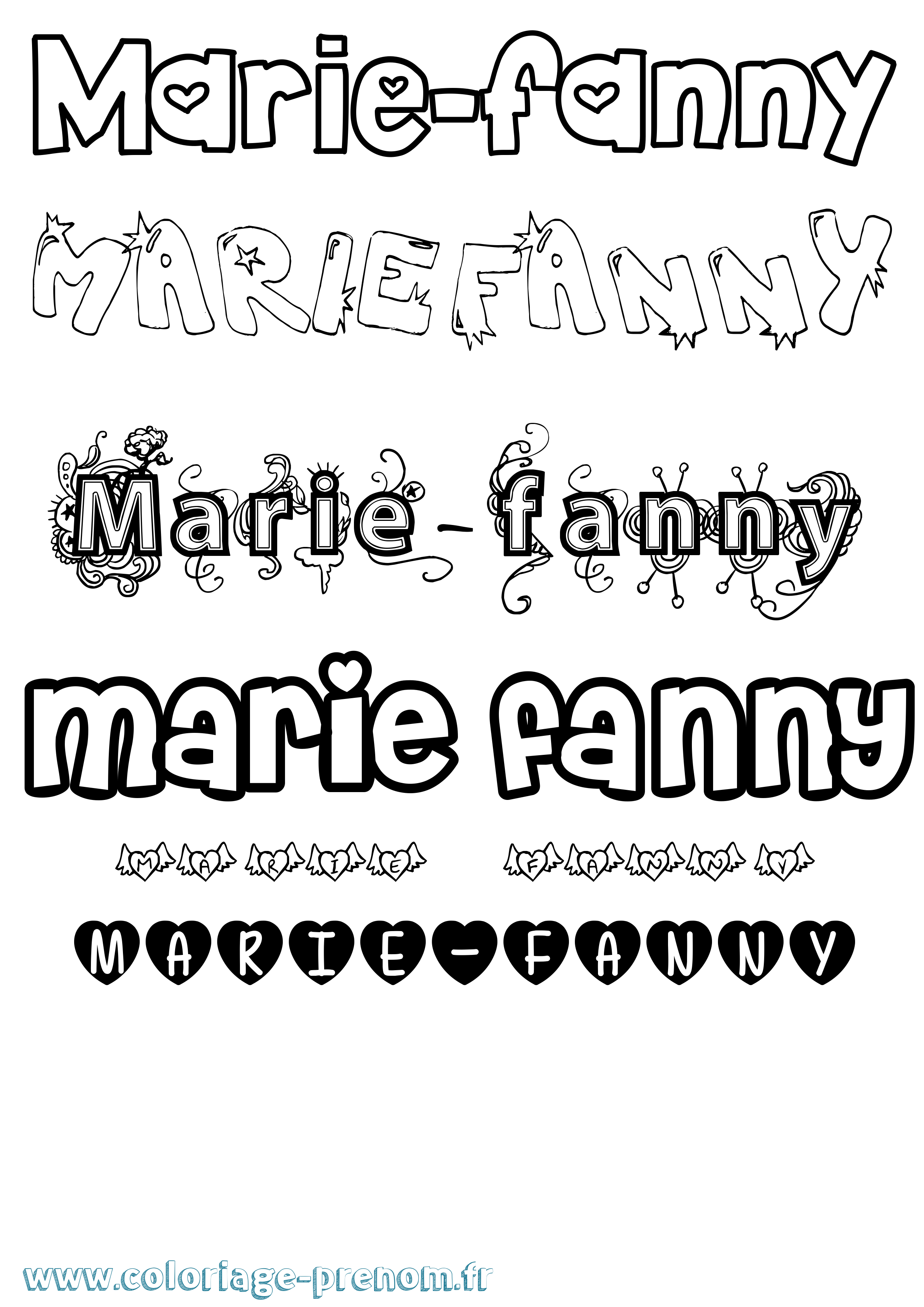 Coloriage Marie-Fanny Girly Coloriage prénom Marie-Fanny Girly