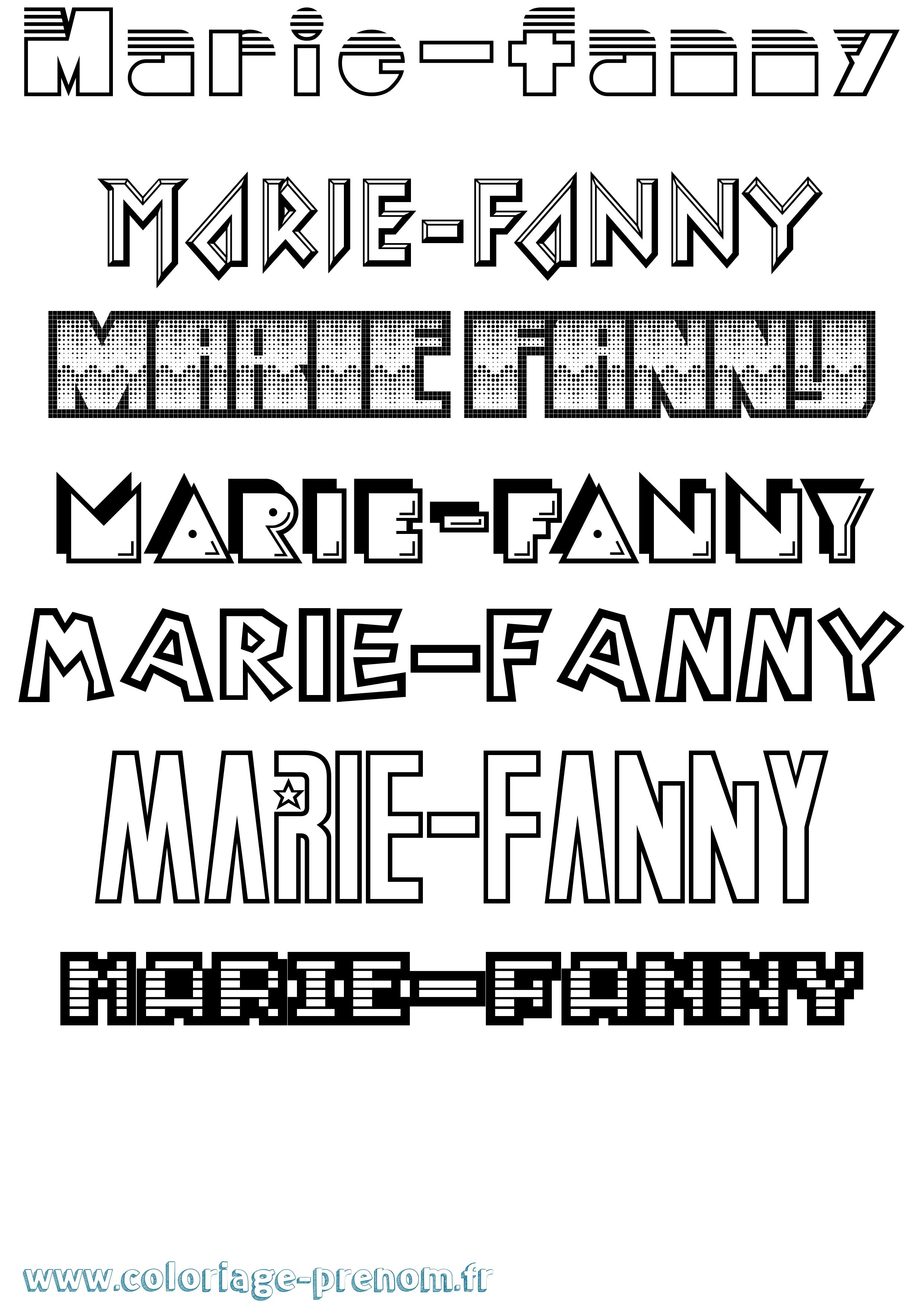 Coloriage Marie-Fanny Jeux Vidéos Coloriage prénom Marie-Fanny Jeux Vidéos