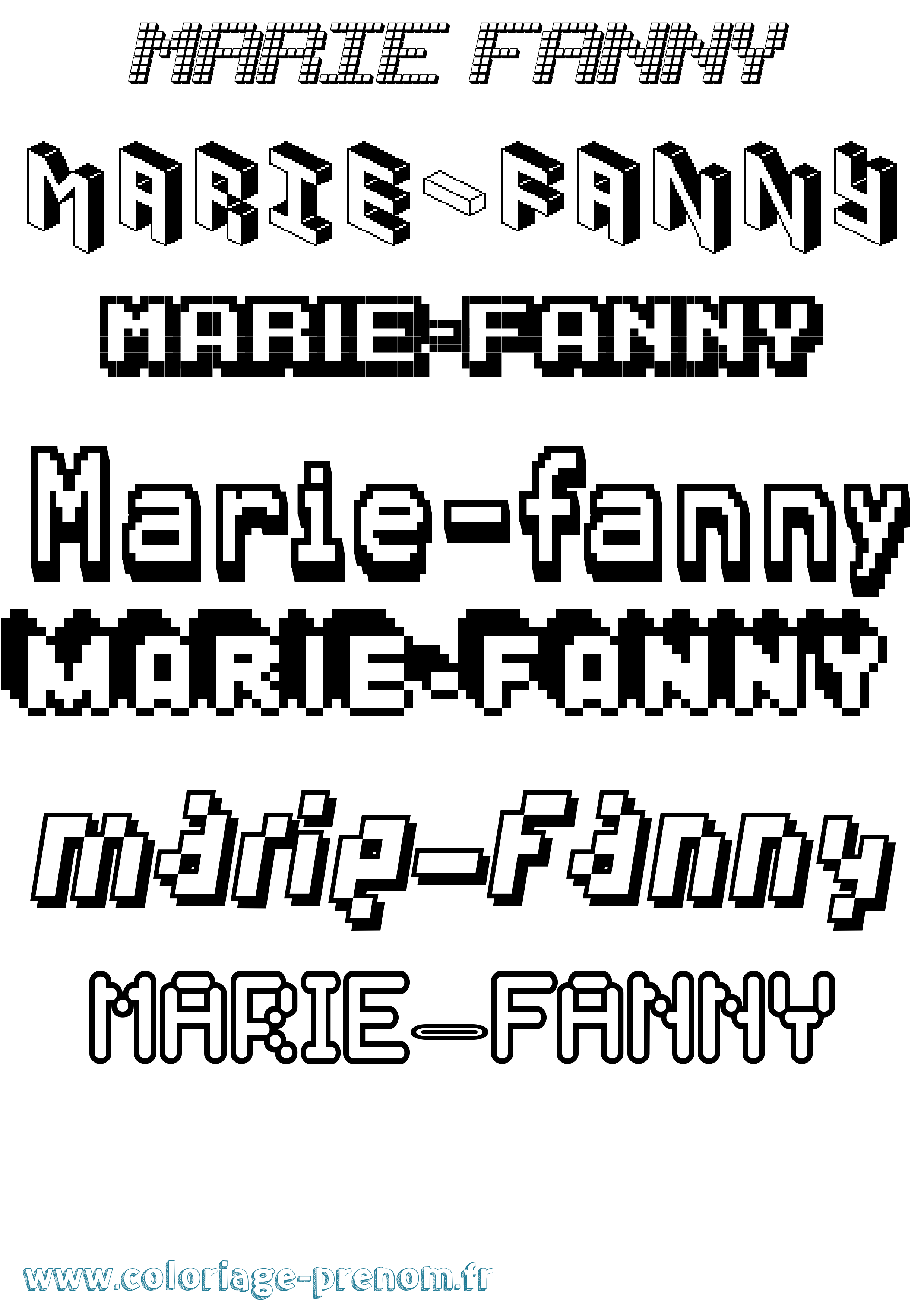Coloriage Marie-Fanny Pixel Coloriage prénom Marie-Fanny Pixel