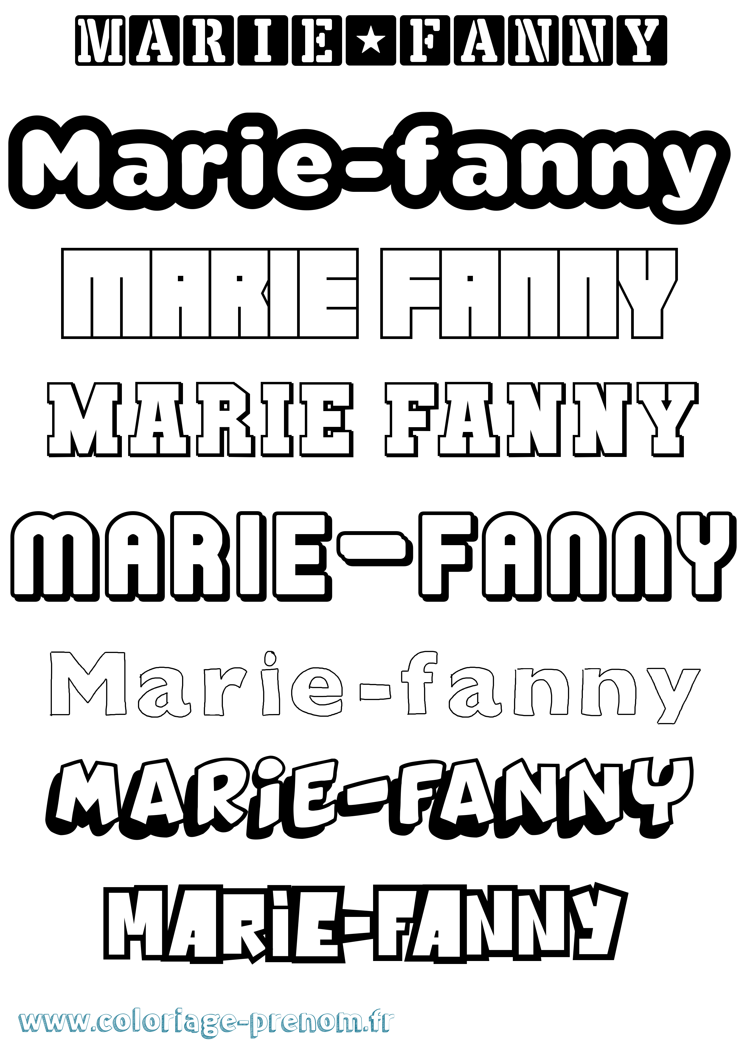 Coloriage Marie-Fanny Simple Coloriage prénom Marie-Fanny Simple