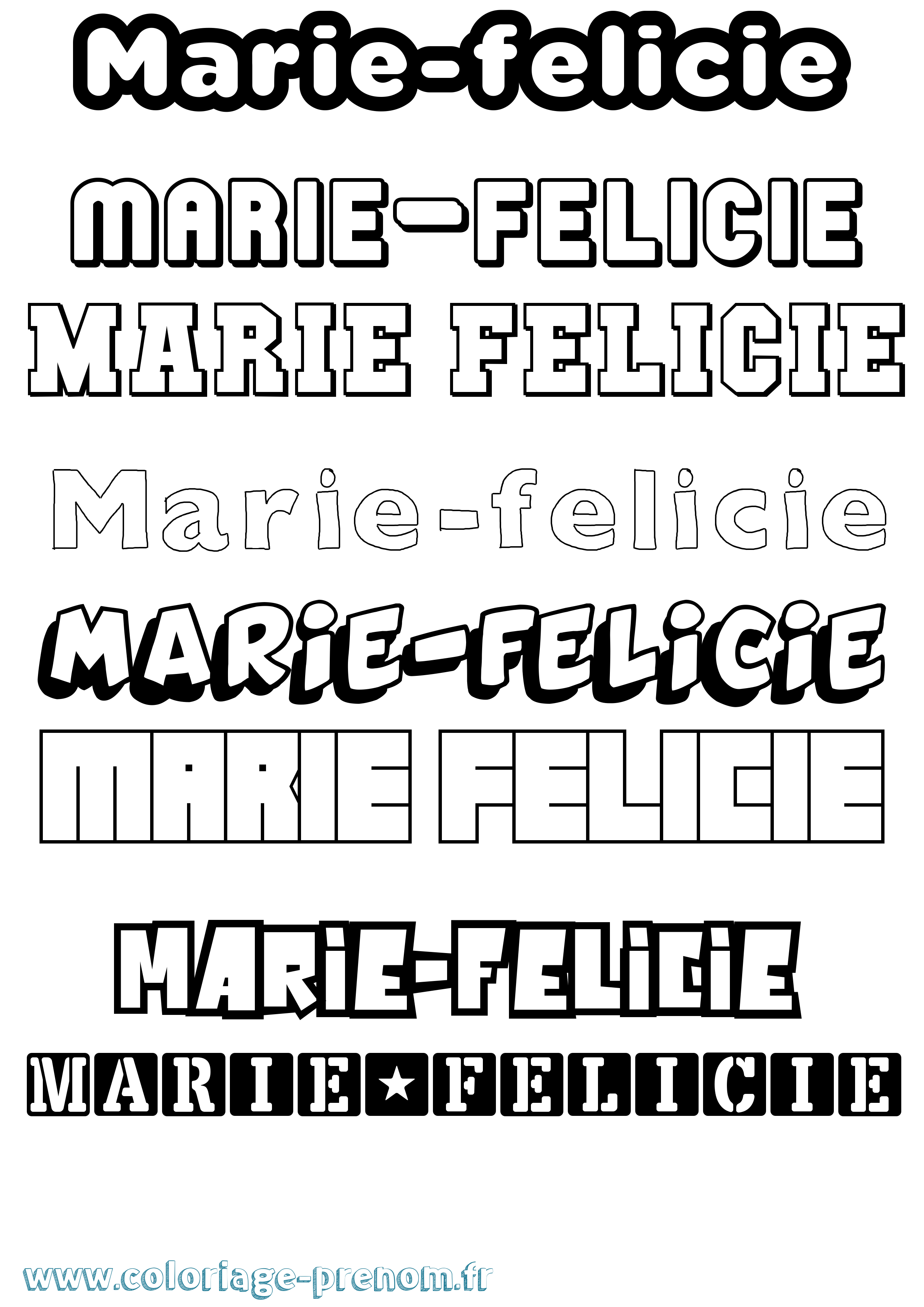Coloriage Marie-Felicie Simple Coloriage prénom Marie-Felicie Simple