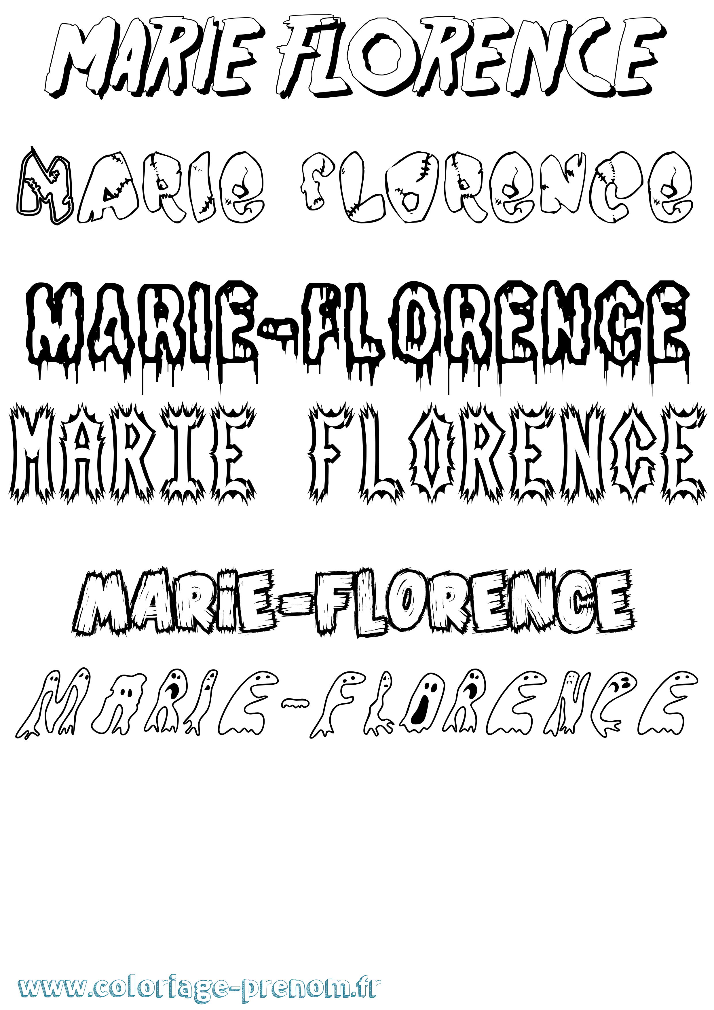 Coloriage Marie-Florence Frisson Coloriage prénom Marie-Florence Frisson