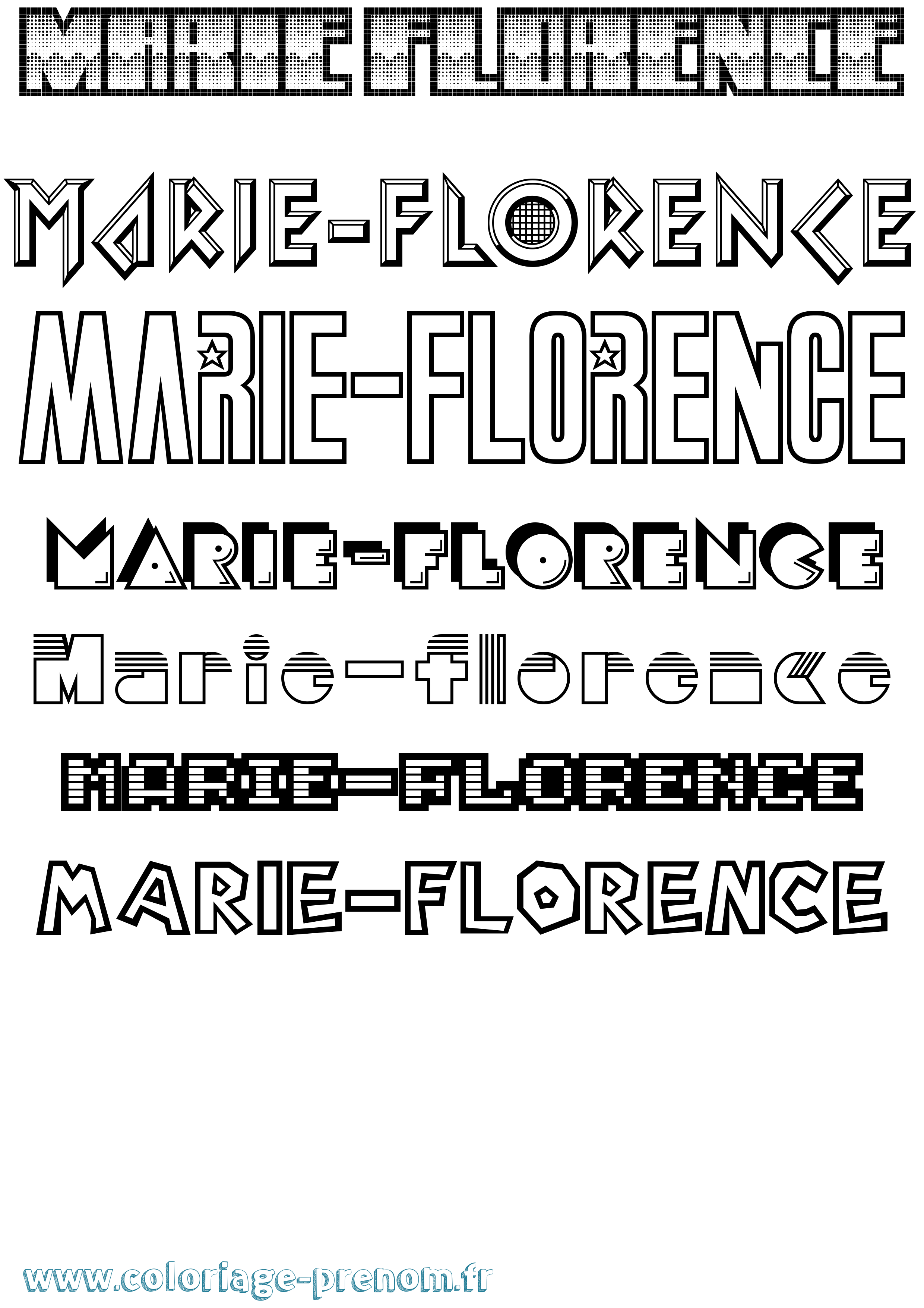 Coloriage Marie-Florence Jeux Vidéos Coloriage prénom Marie-Florence Jeux Vidéos