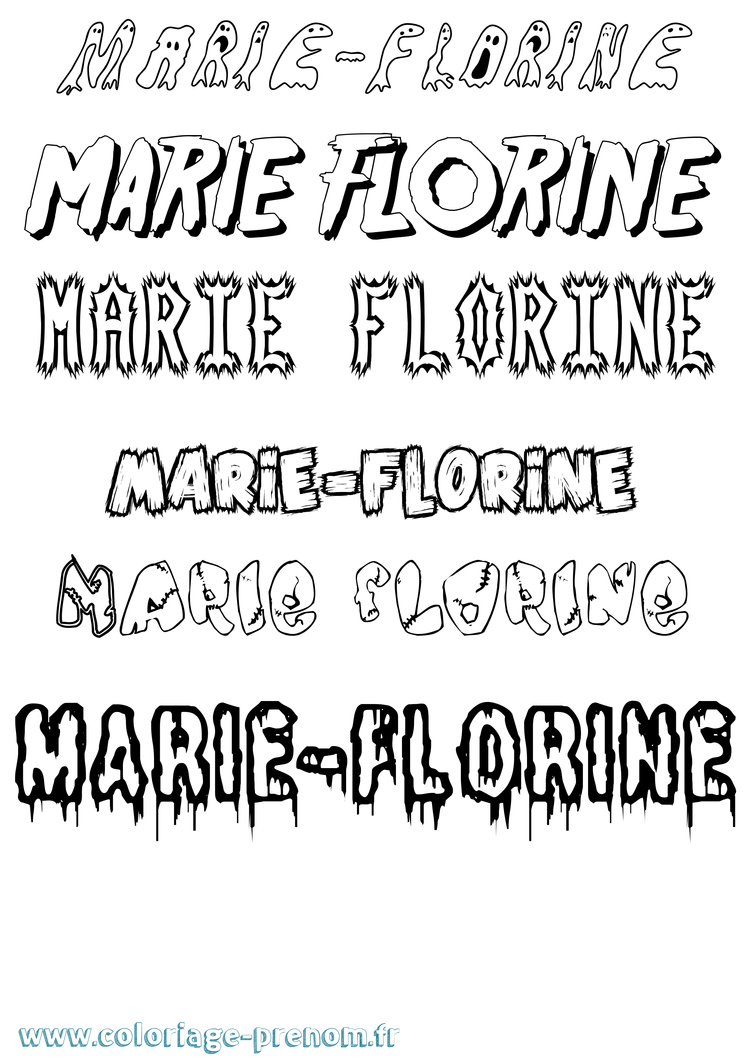 Coloriage Marie-Florine Frisson Coloriage prénom Marie-Florine Frisson