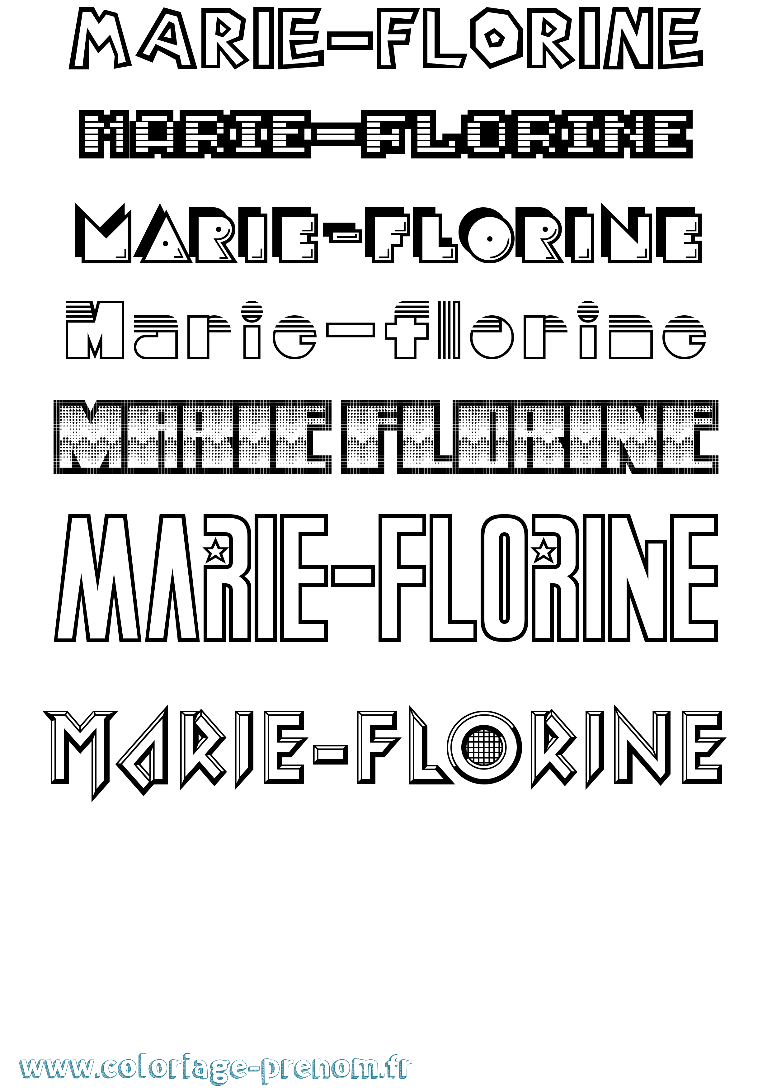 Coloriage Marie-Florine Jeux Vidéos Coloriage prénom Marie-Florine Jeux Vidéos