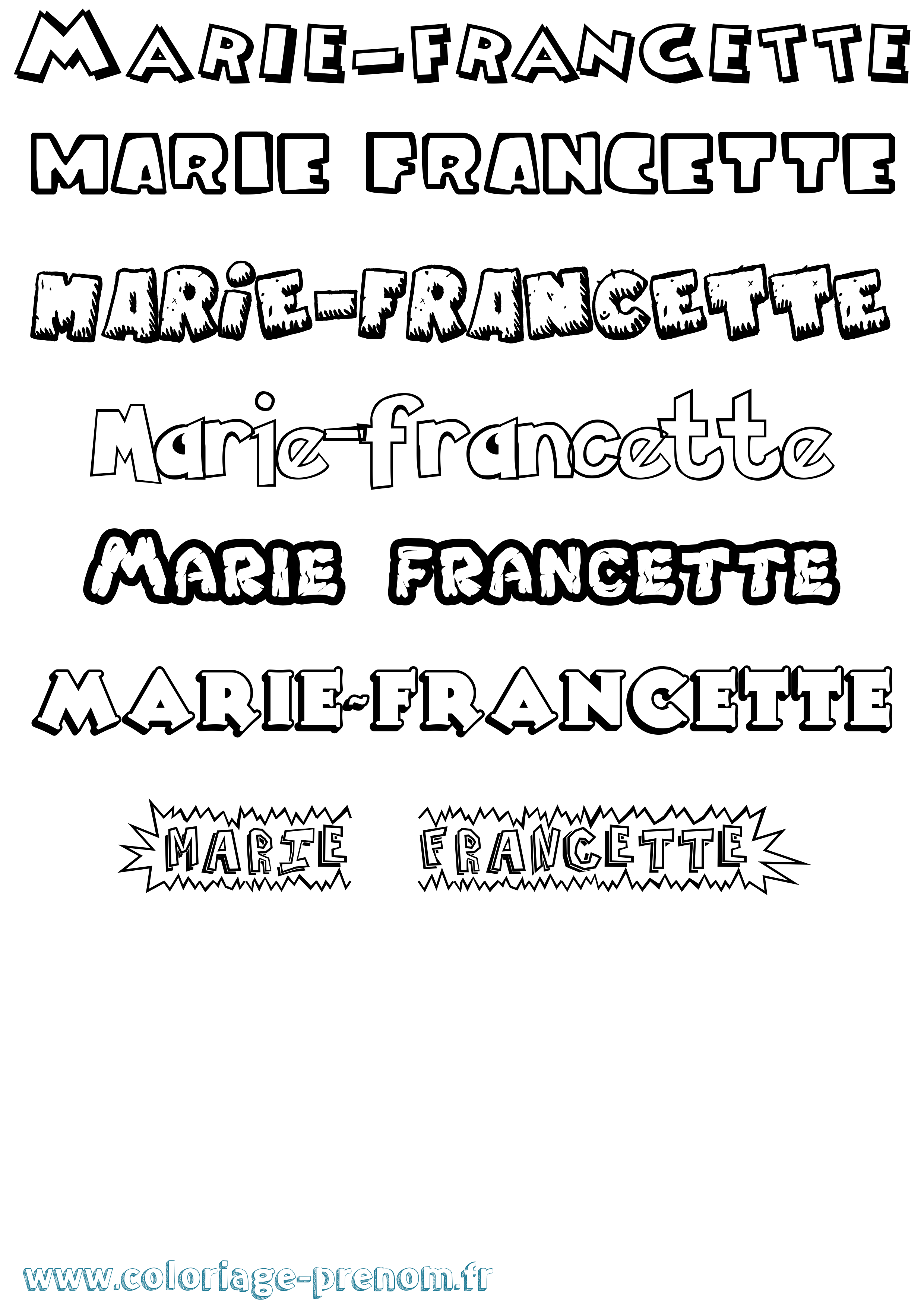 Coloriage Marie-Francette Dessin Animé Coloriage prénom Marie-Francette Dessin Animé