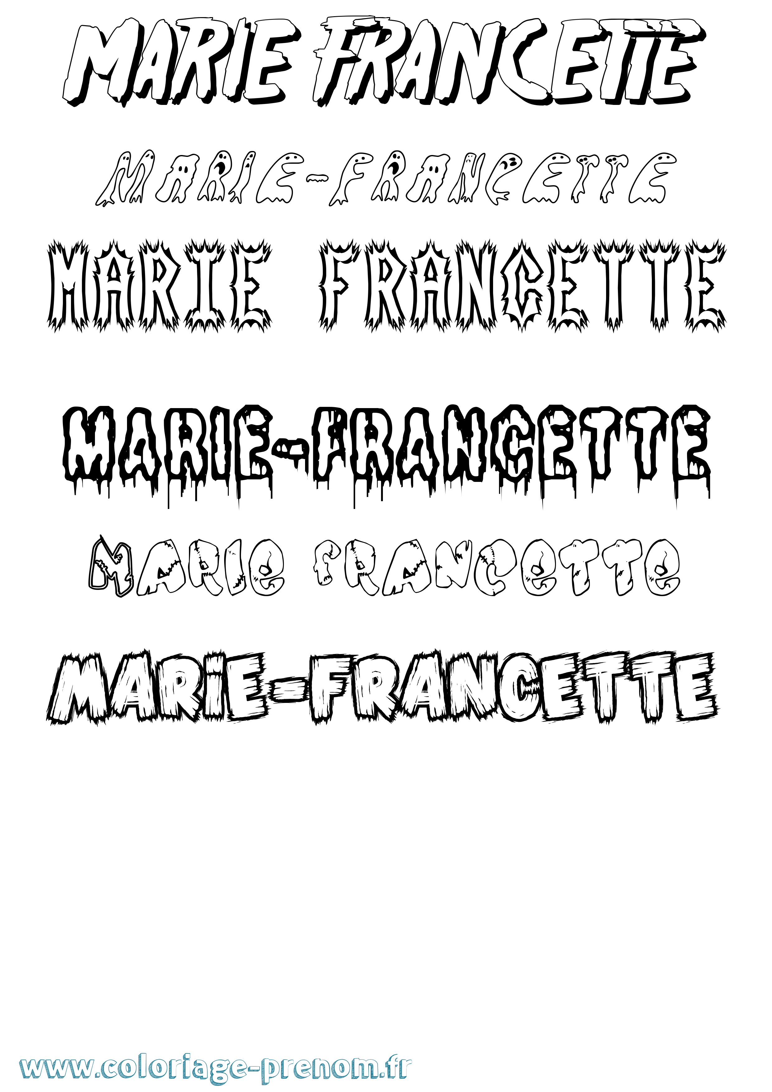 Coloriage Marie-Francette Frisson Coloriage prénom Marie-Francette Frisson