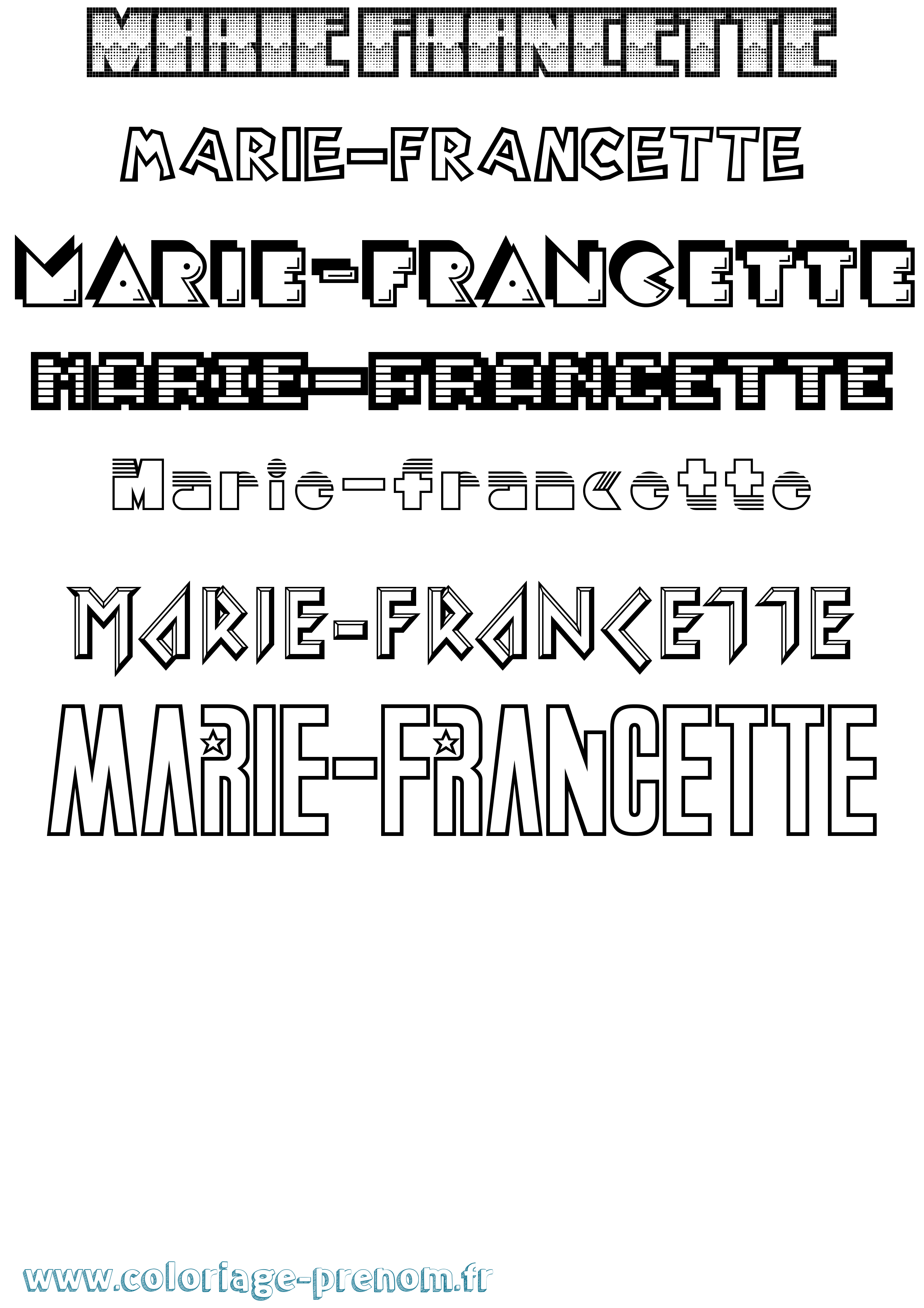 Coloriage Marie-Francette Jeux Vidéos Coloriage prénom Marie-Francette Jeux Vidéos