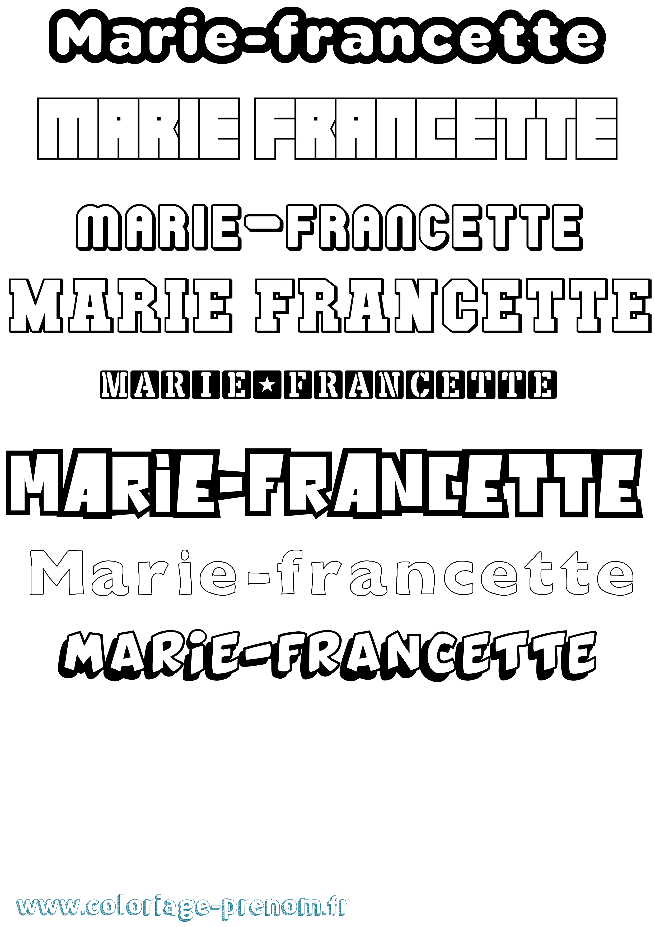 Coloriage Marie-Francette Simple Coloriage prénom Marie-Francette Simple
