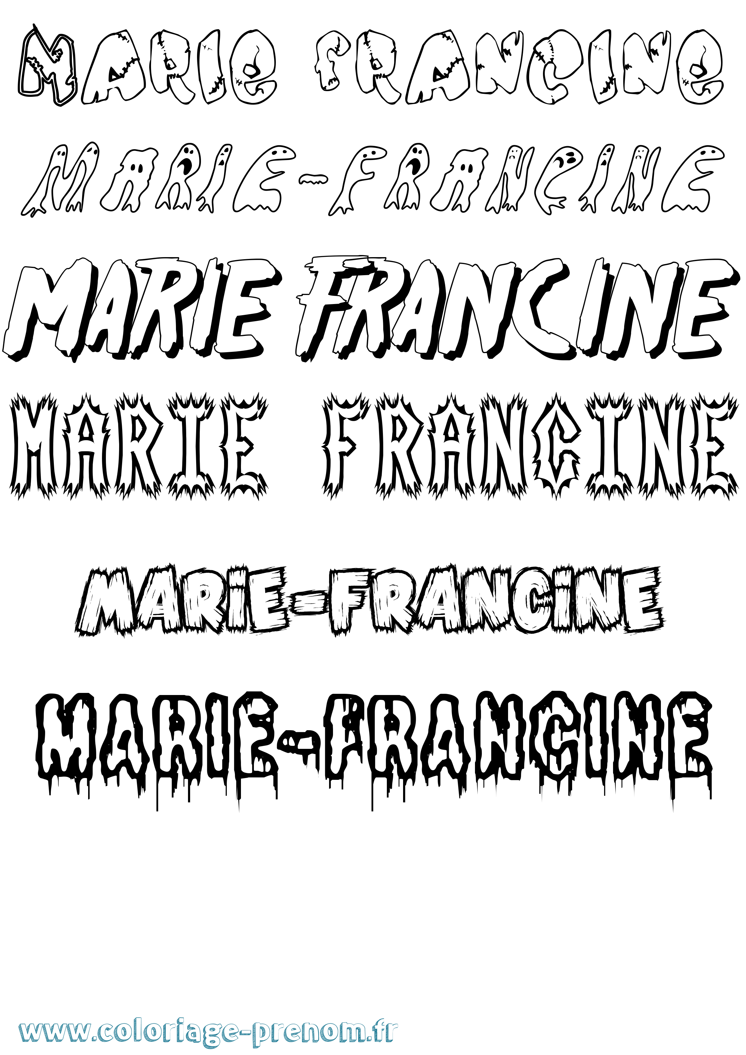 Coloriage Marie-Francine Frisson Coloriage prénom Marie-Francine Frisson