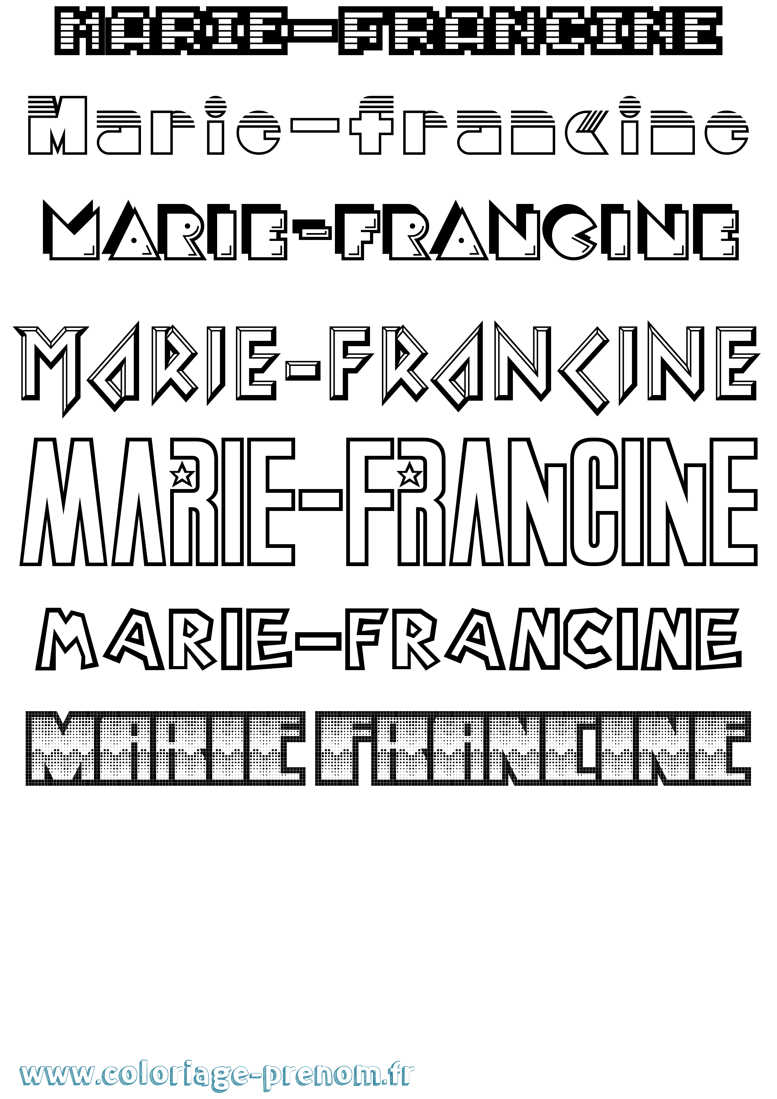 Coloriage Marie-Francine Jeux Vidéos Coloriage prénom Marie-Francine Jeux Vidéos