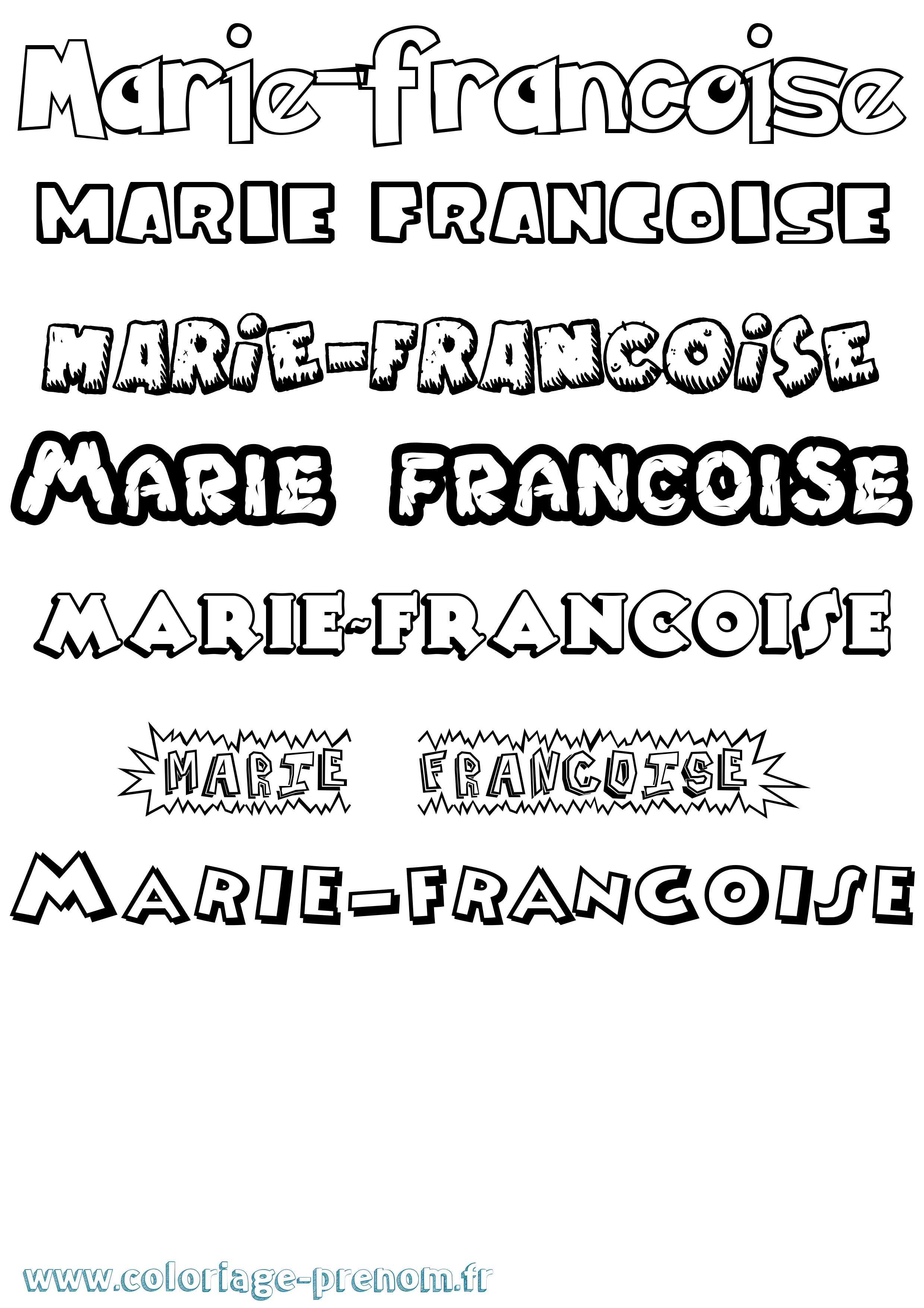 Coloriage Marie-Francoise Dessin Animé Coloriage prénom Marie-Francoise Dessin Animé