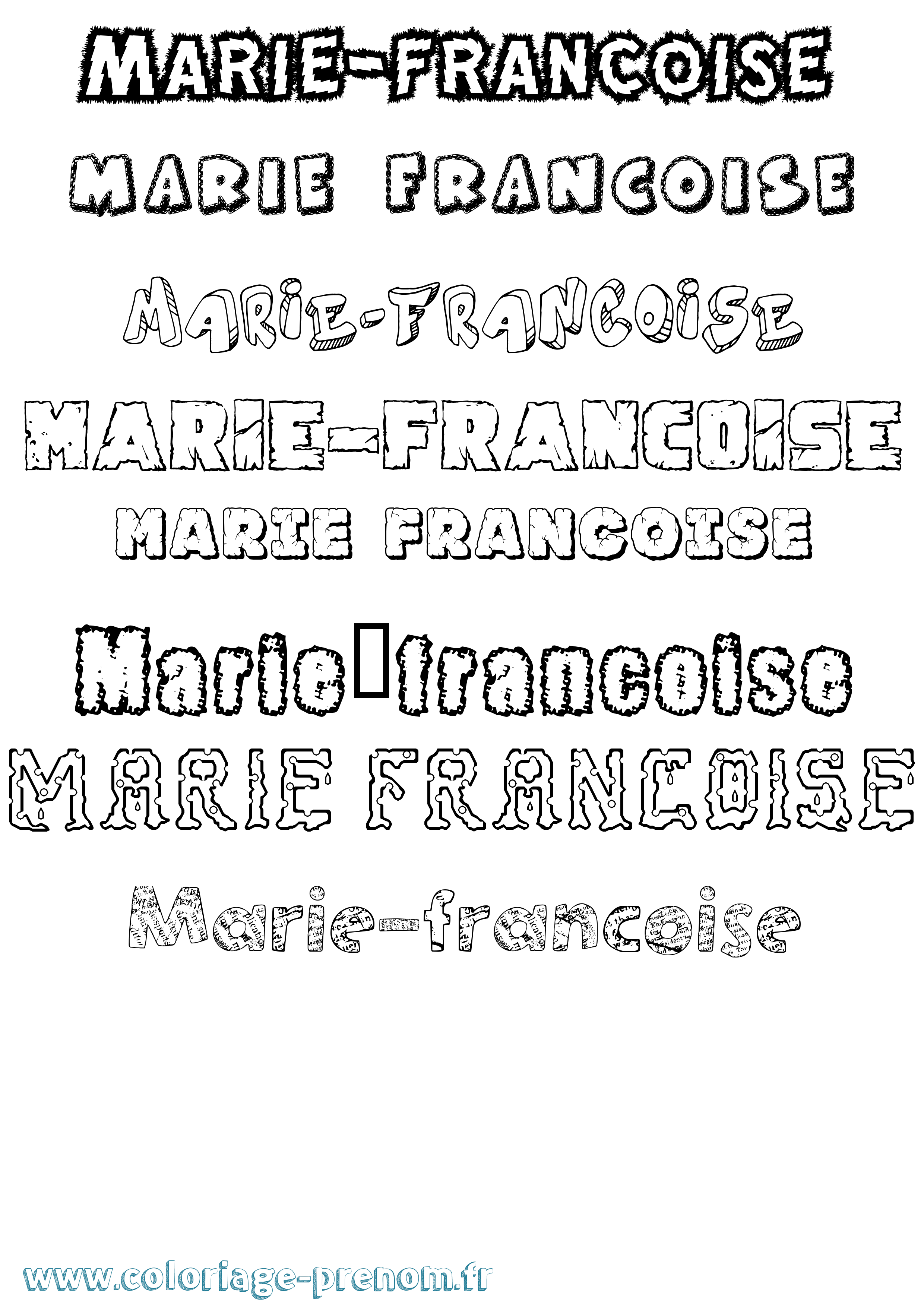 Coloriage Marie-Francoise Destructuré Coloriage prénom Marie-Francoise Destructuré