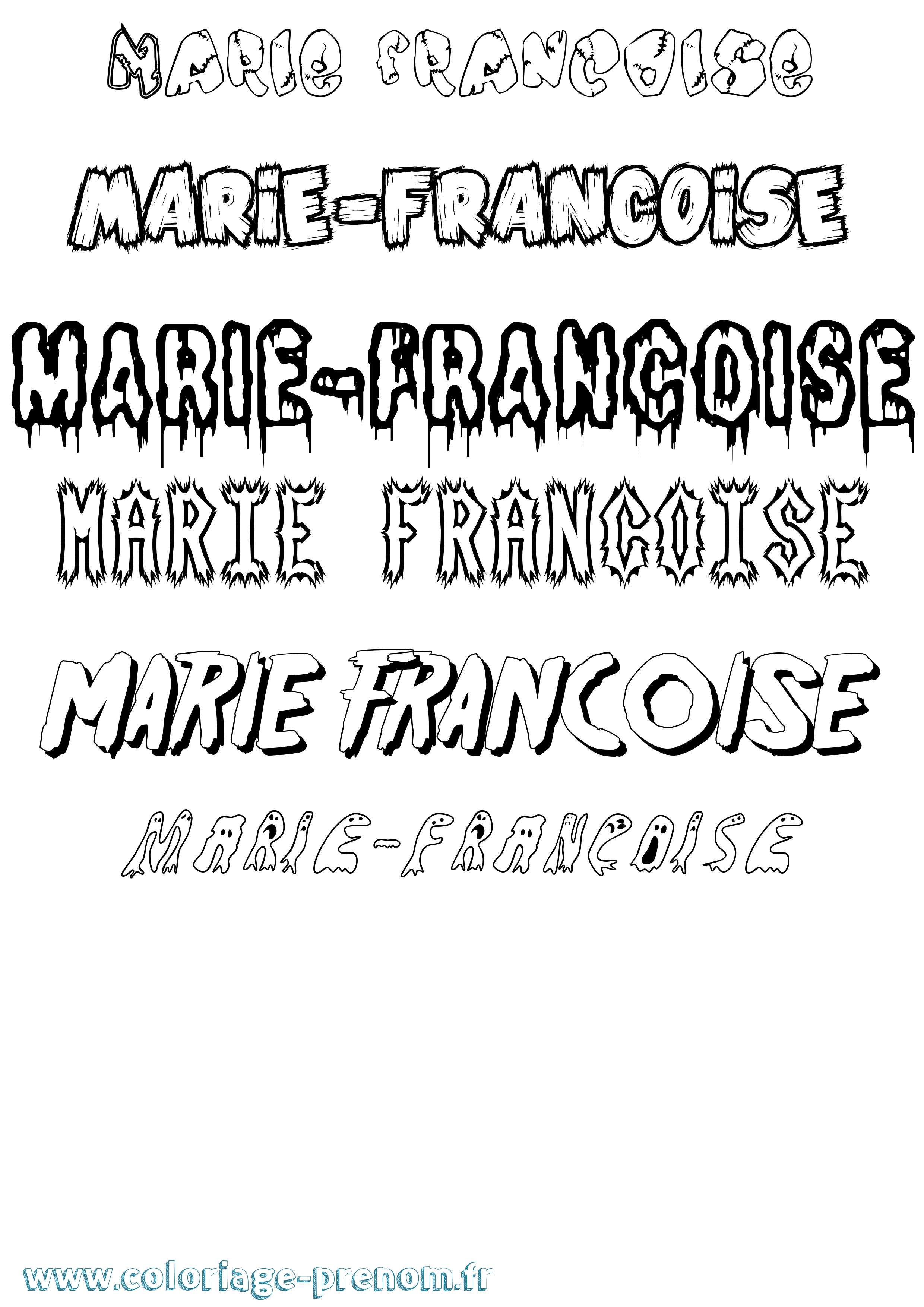 Coloriage Marie-Francoise Frisson Coloriage prénom Marie-Francoise Frisson