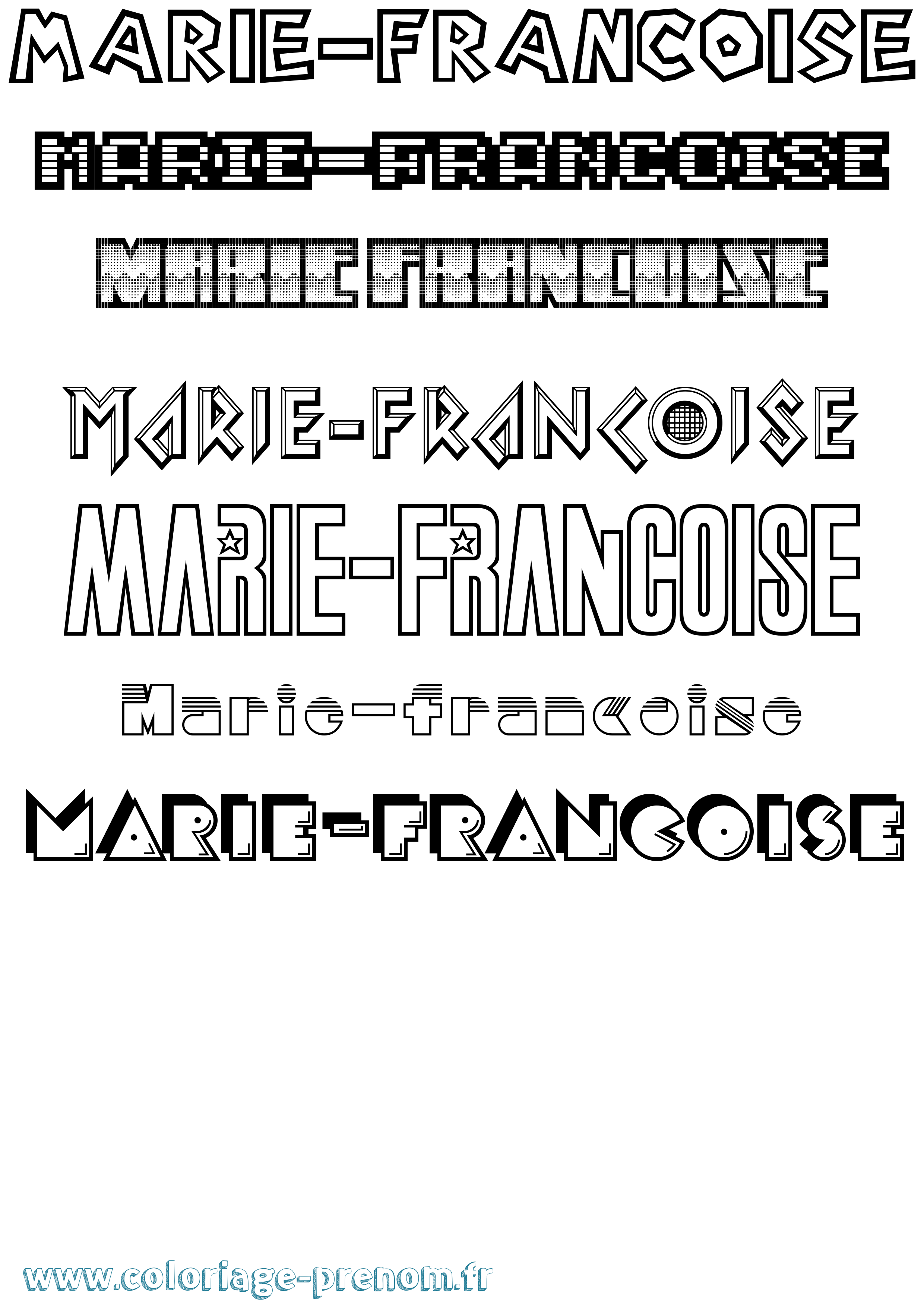 Coloriage Marie-Francoise Jeux Vidéos Coloriage prénom Marie-Francoise Jeux Vidéos