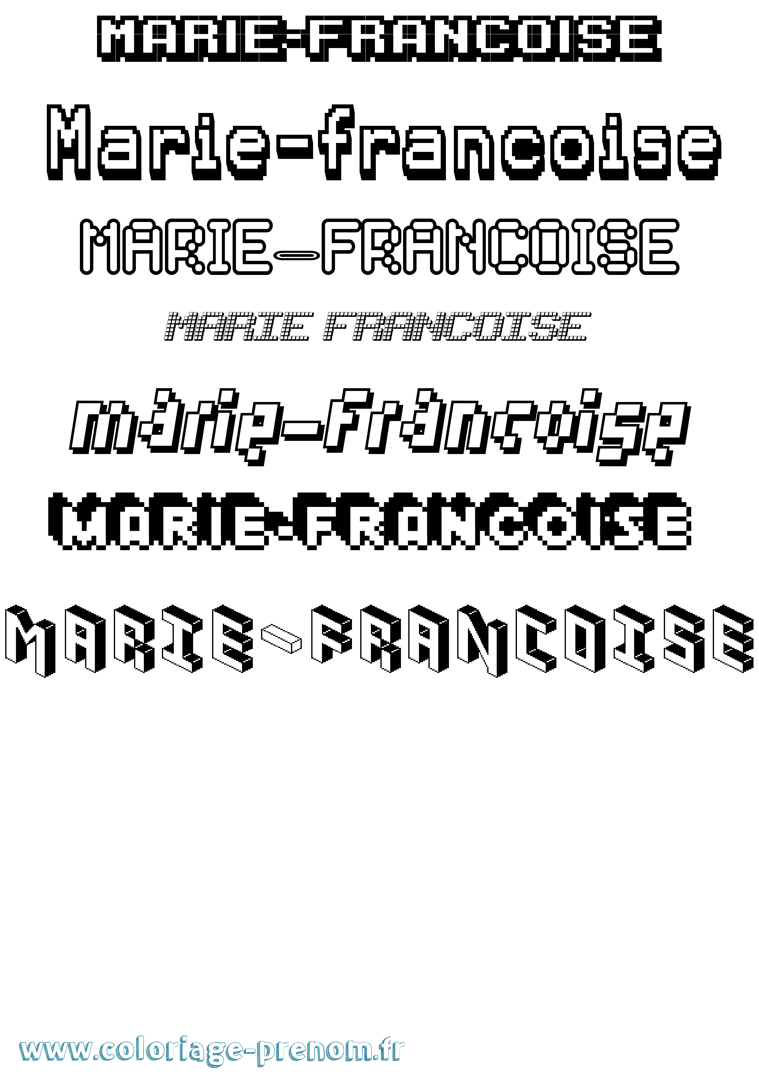 Coloriage Marie-Francoise Pixel Coloriage prénom Marie-Francoise Pixel