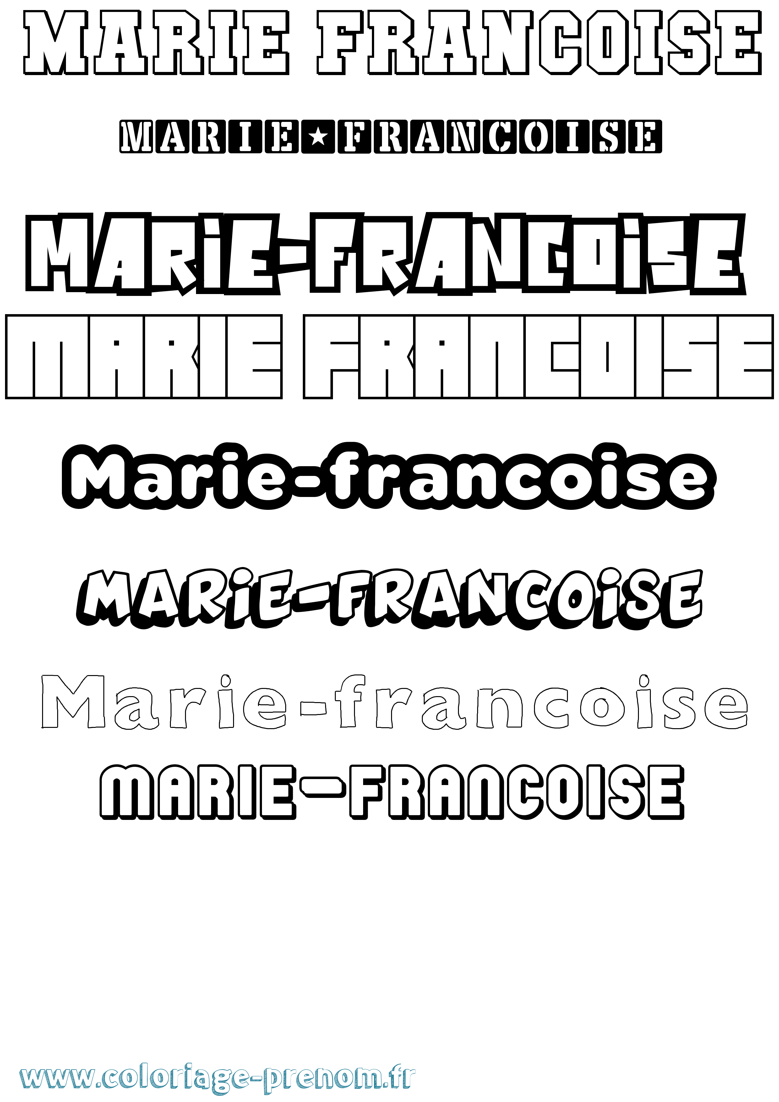 Coloriage Marie-Francoise Simple Coloriage prénom Marie-Francoise Simple