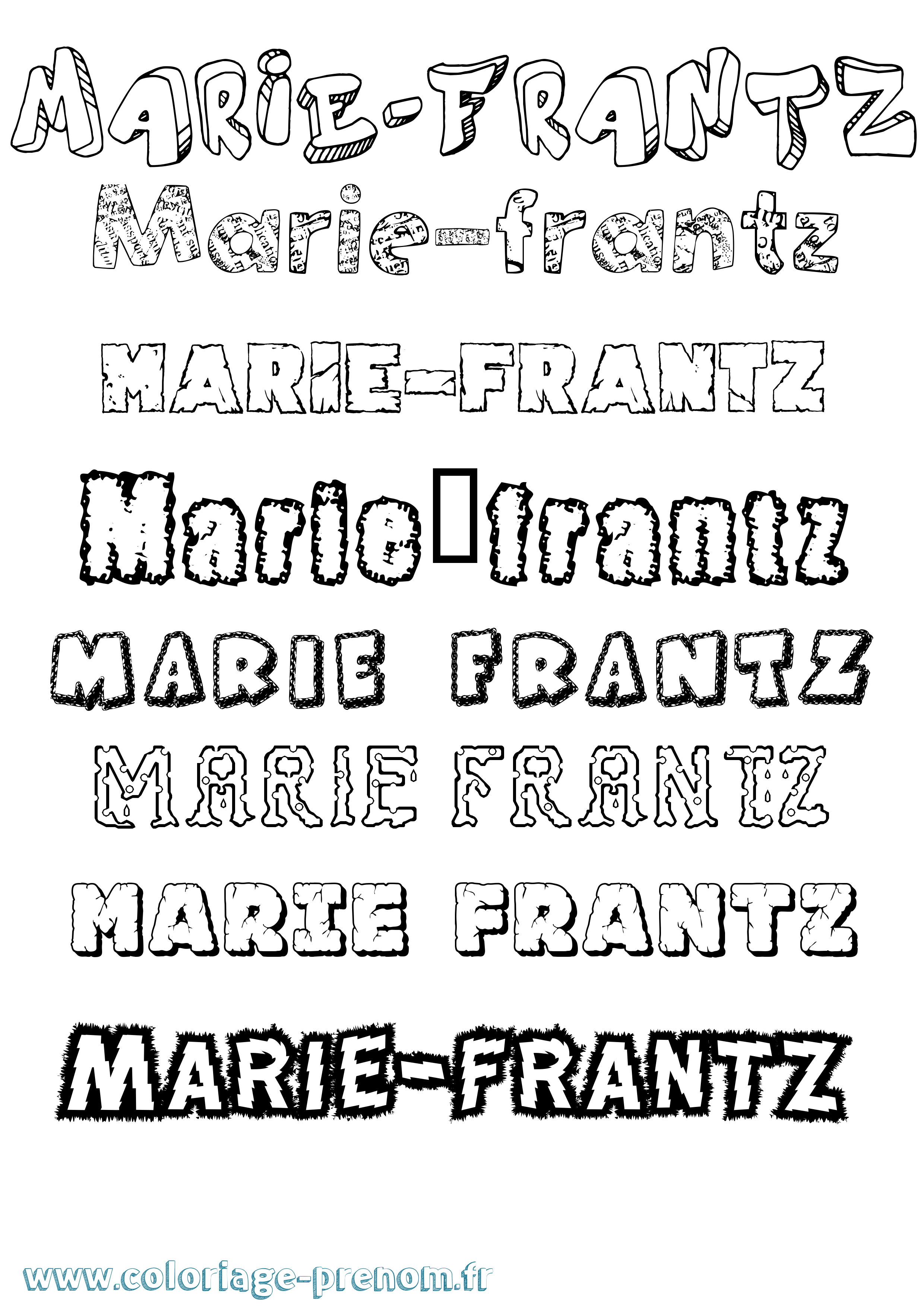 Coloriage Marie-Frantz Destructuré Coloriage prénom Marie-Frantz Destructuré