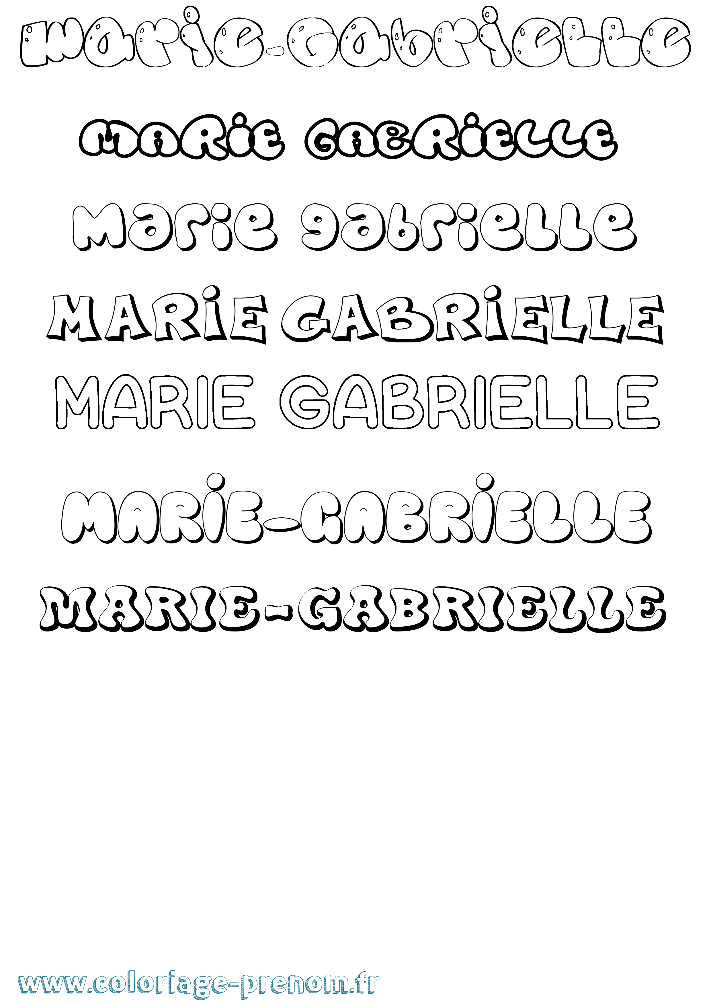 Coloriage Marie-Gabrielle Bubble Coloriage prénom Marie-Gabrielle Bubble