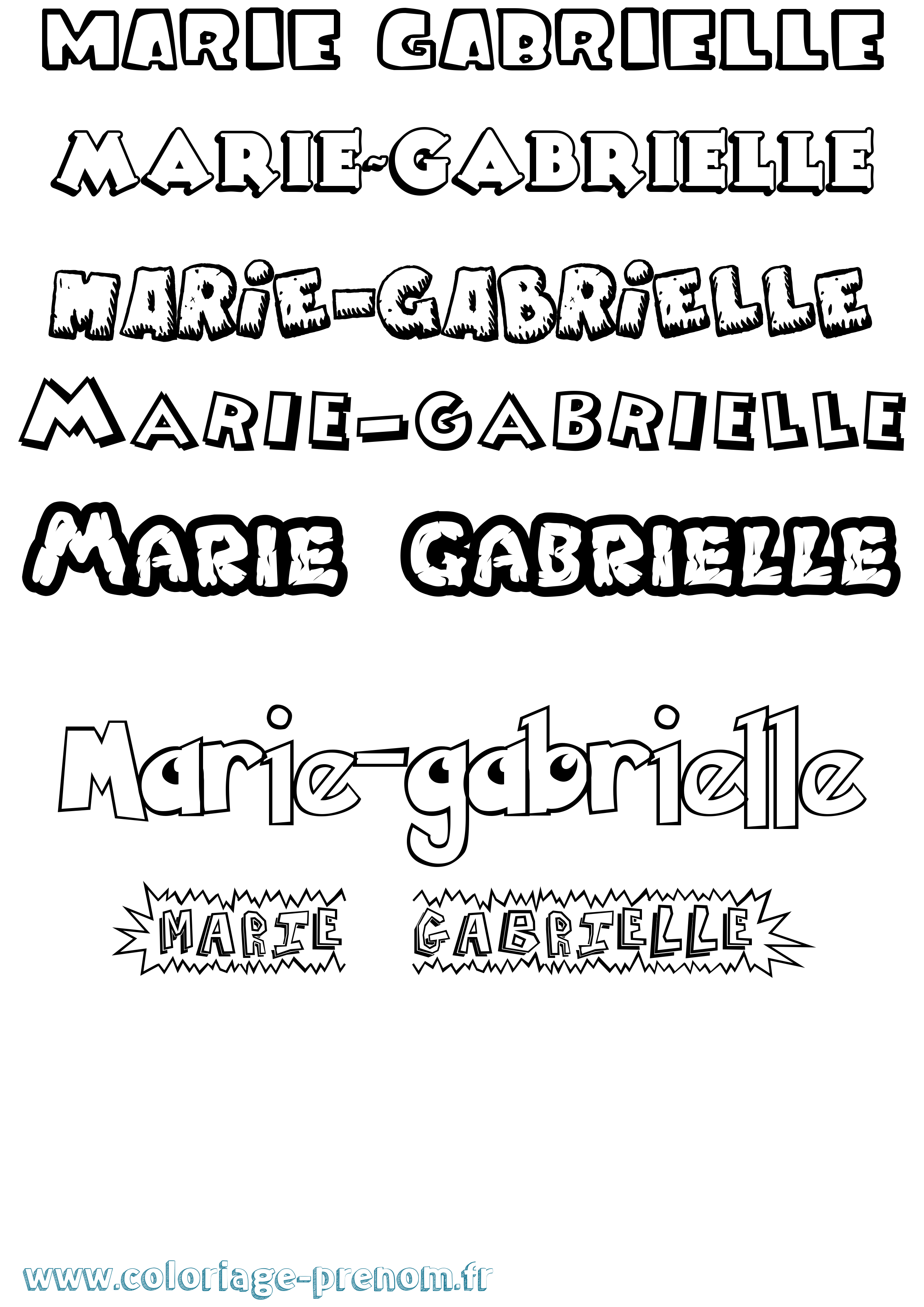 Coloriage Marie-Gabrielle Dessin Animé Coloriage prénom Marie-Gabrielle Dessin Animé