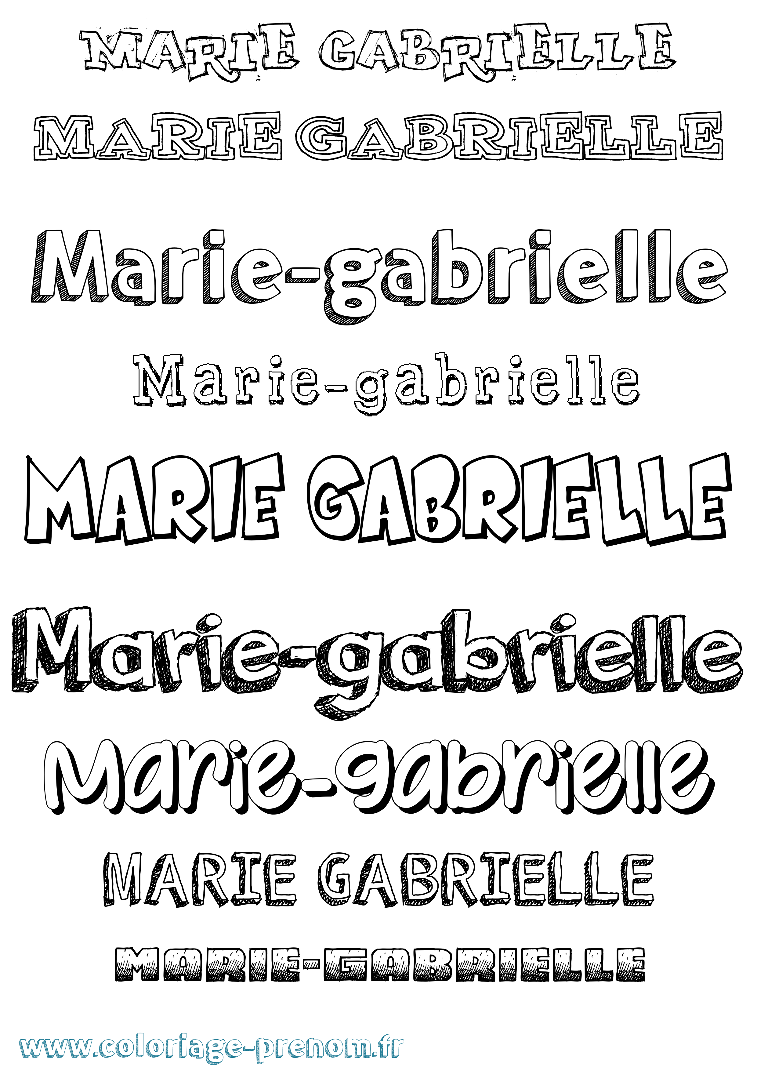 Coloriage Marie-Gabrielle Dessiné Coloriage prénom Marie-Gabrielle Dessiné