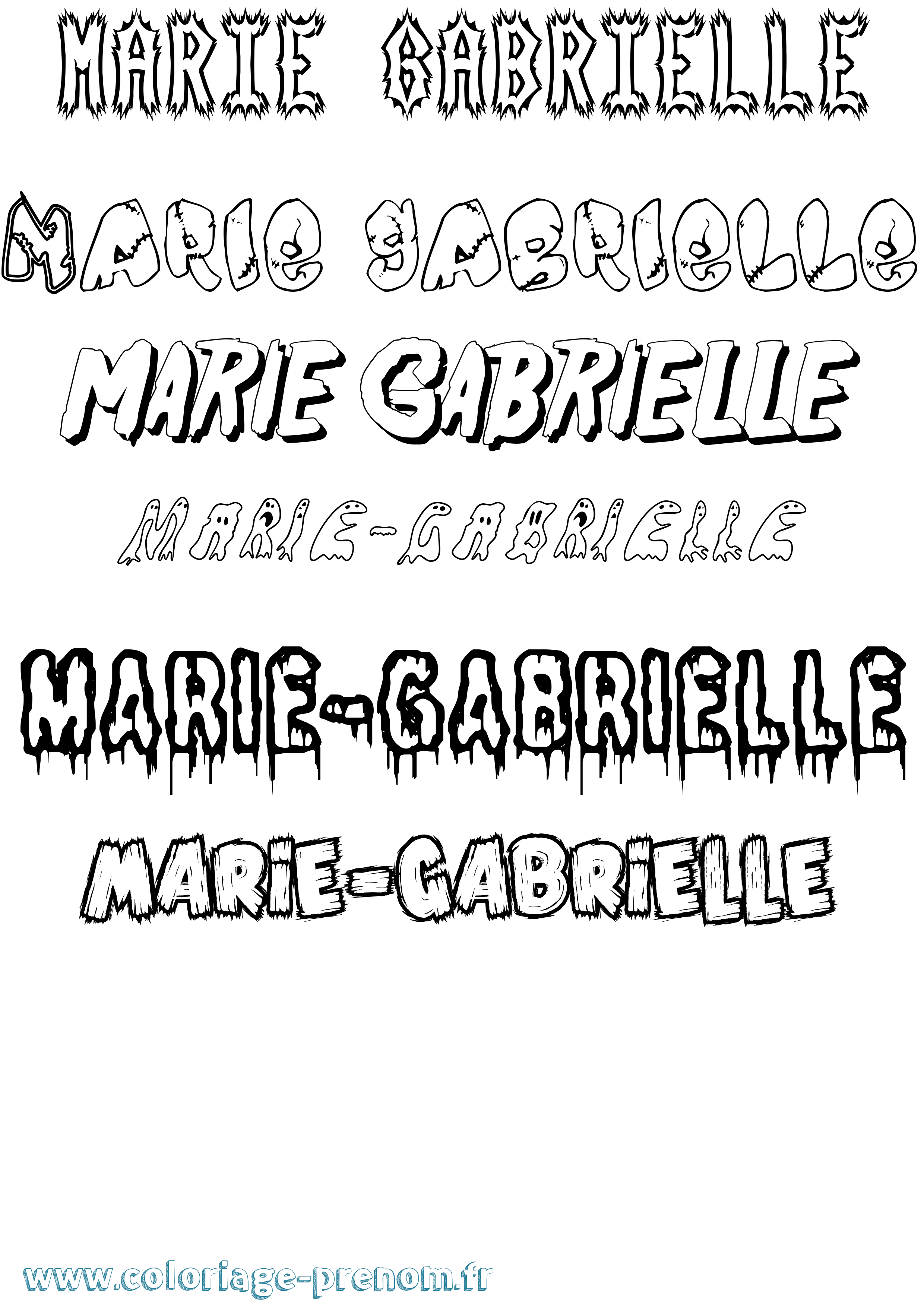 Coloriage Marie-Gabrielle Frisson Coloriage prénom Marie-Gabrielle Frisson
