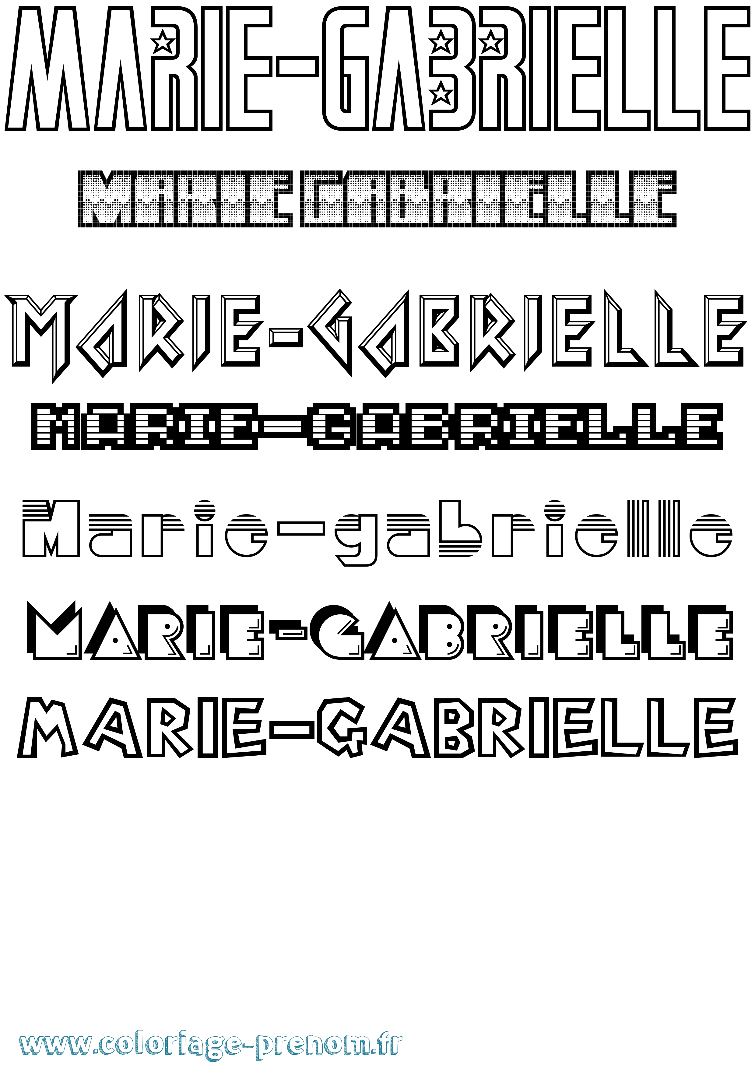 Coloriage Marie-Gabrielle Jeux Vidéos Coloriage prénom Marie-Gabrielle Jeux Vidéos