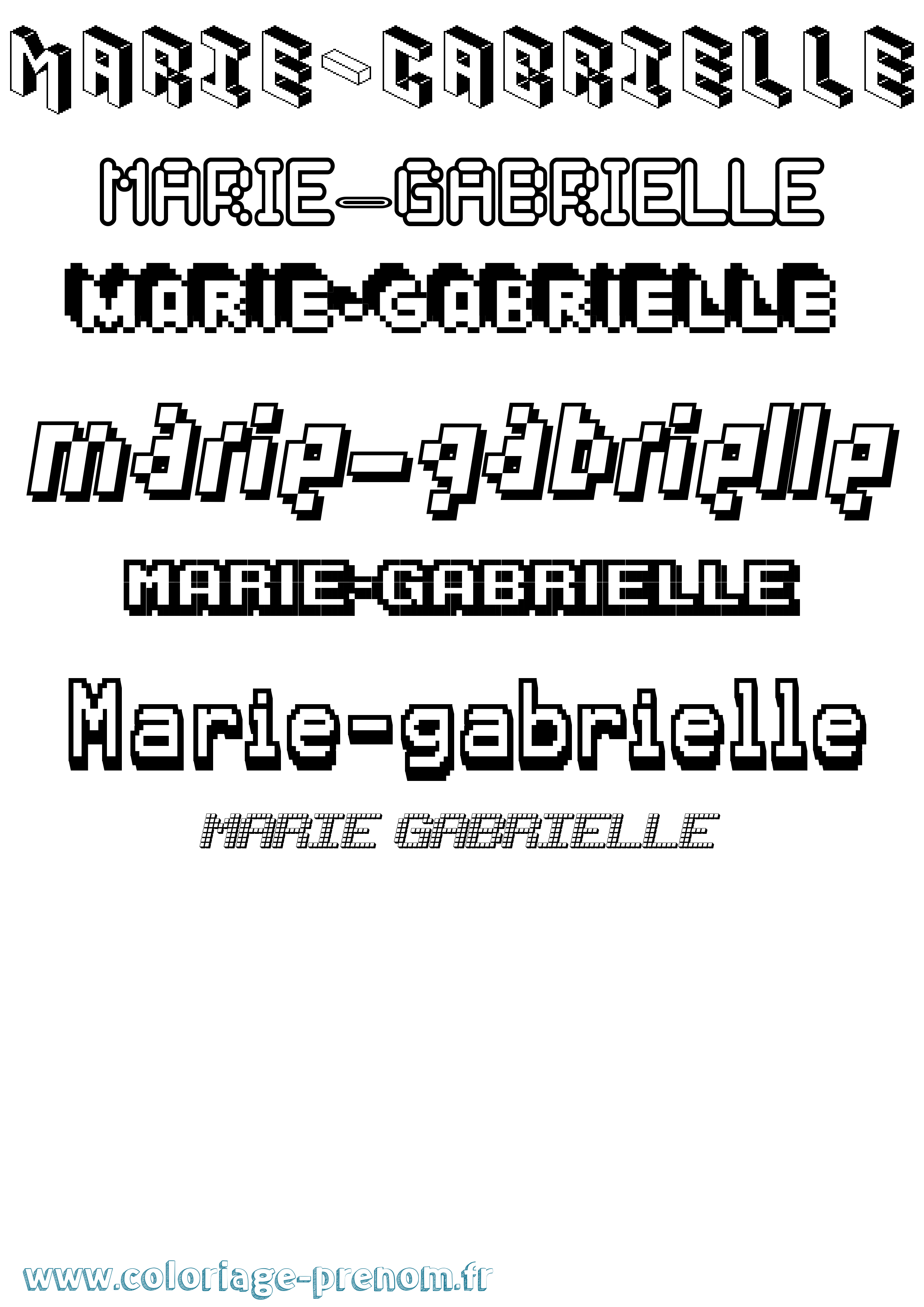 Coloriage Marie-Gabrielle Pixel Coloriage prénom Marie-Gabrielle Pixel