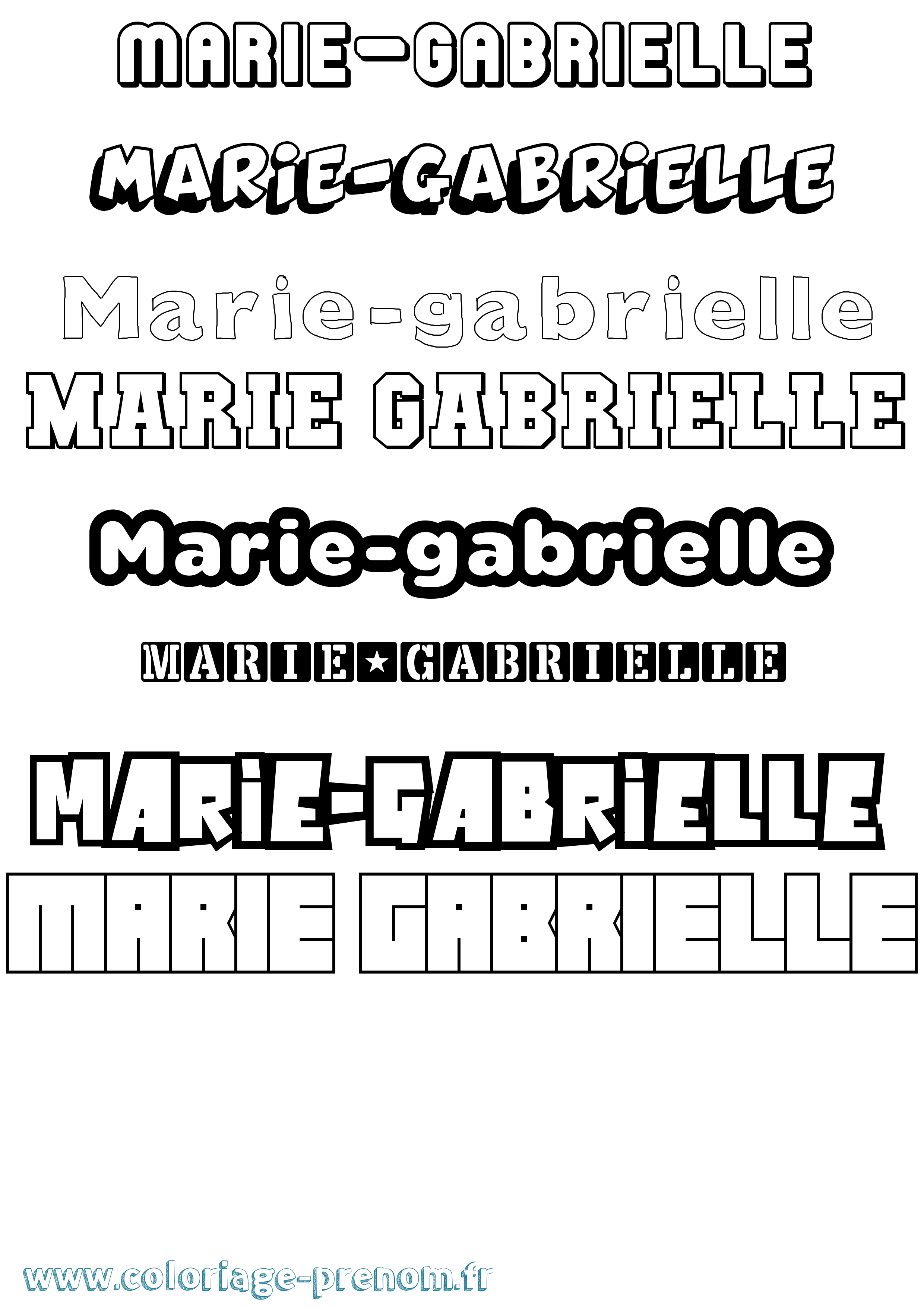Coloriage Marie-Gabrielle Simple Coloriage prénom Marie-Gabrielle Simple