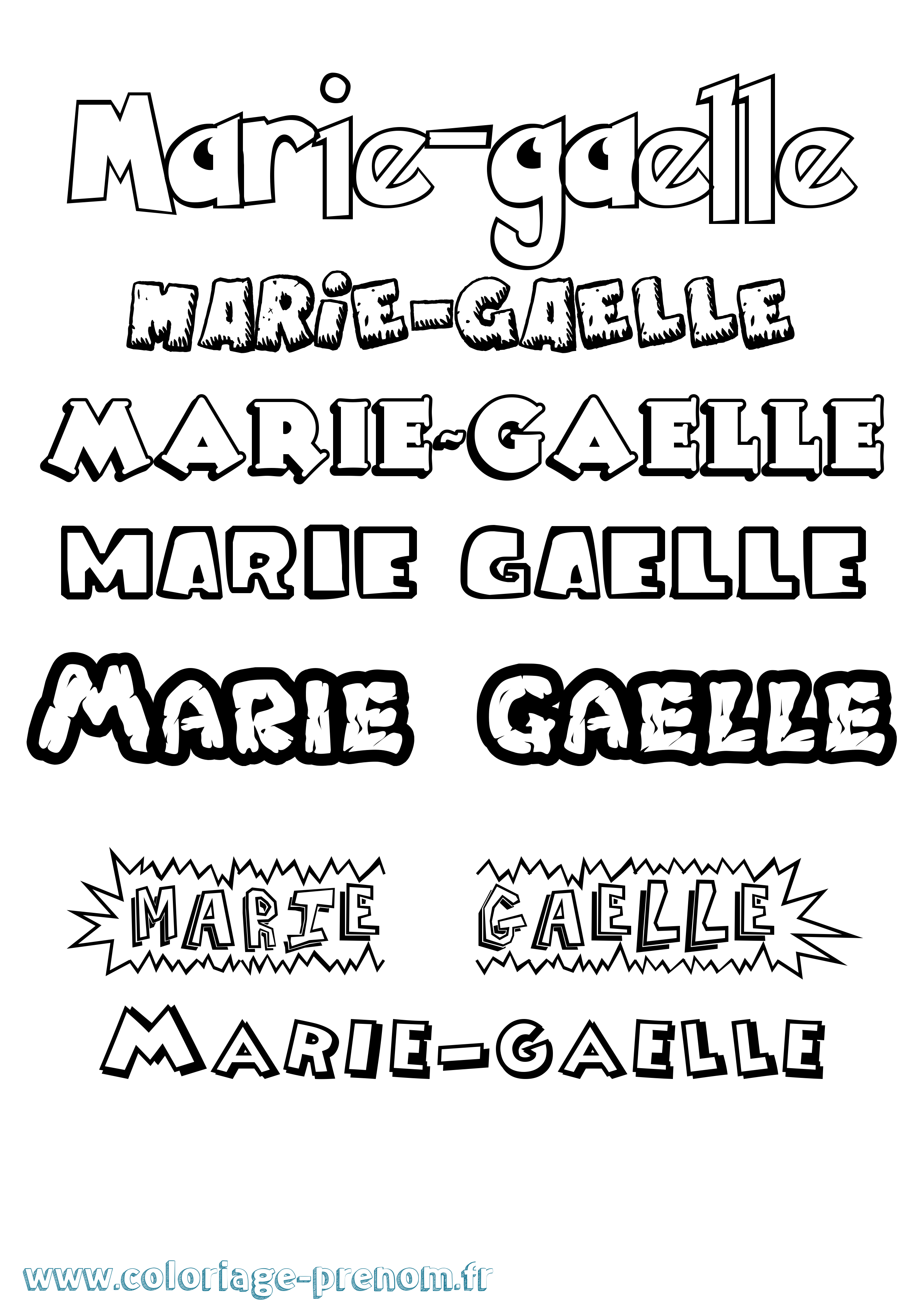Coloriage Marie-Gaelle Dessin Animé Coloriage prénom Marie-Gaelle Dessin Animé